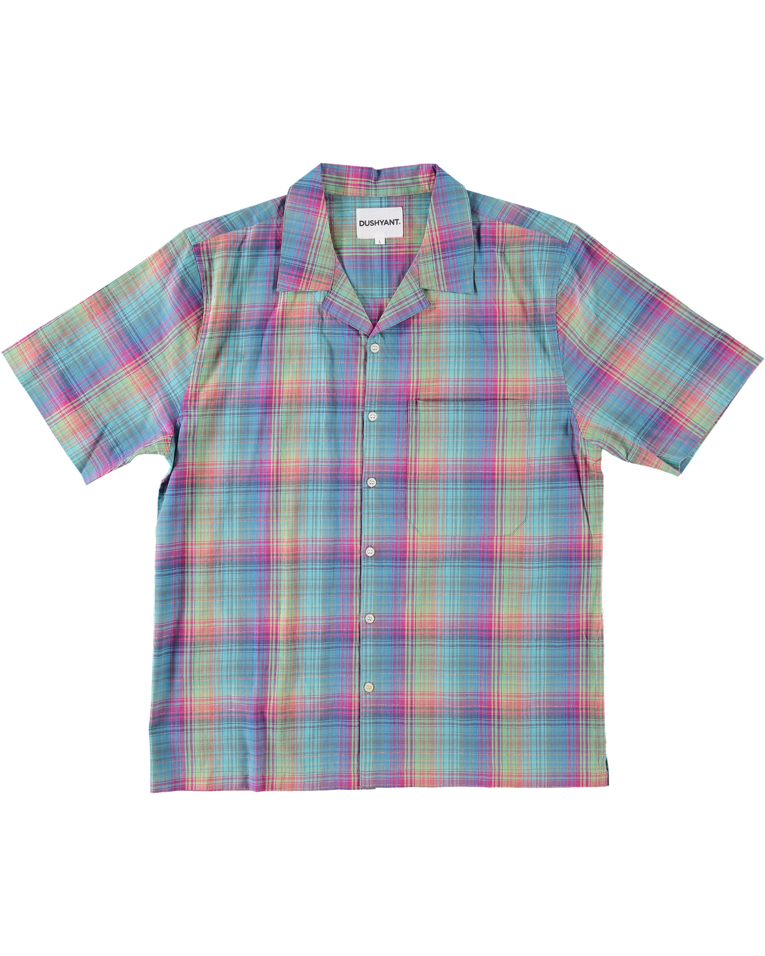 'The Nero' Camp Shirt in Rainbow Checks