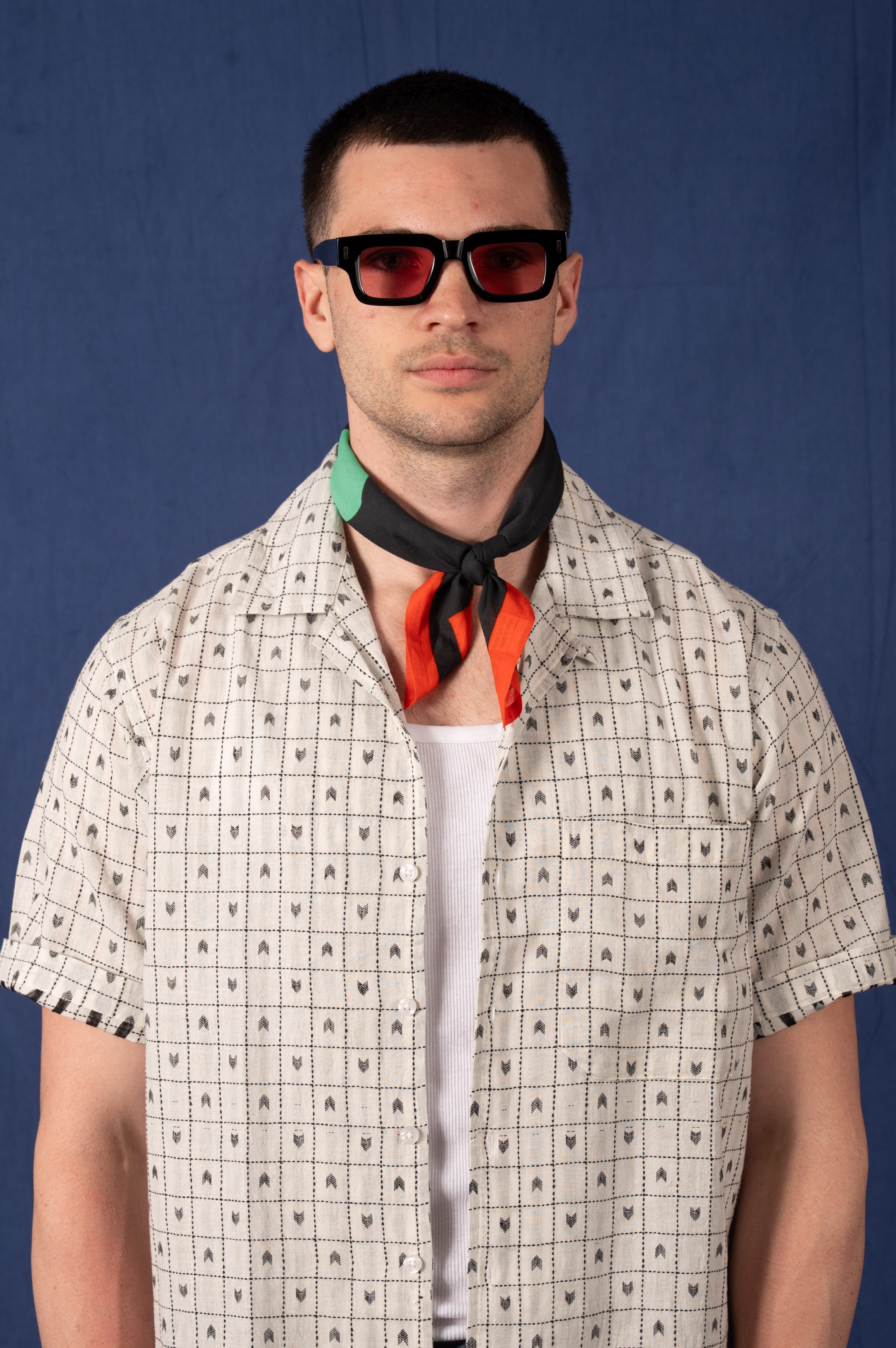 Archie Bandana No. 4 - Large Contrasting Dots Art Print