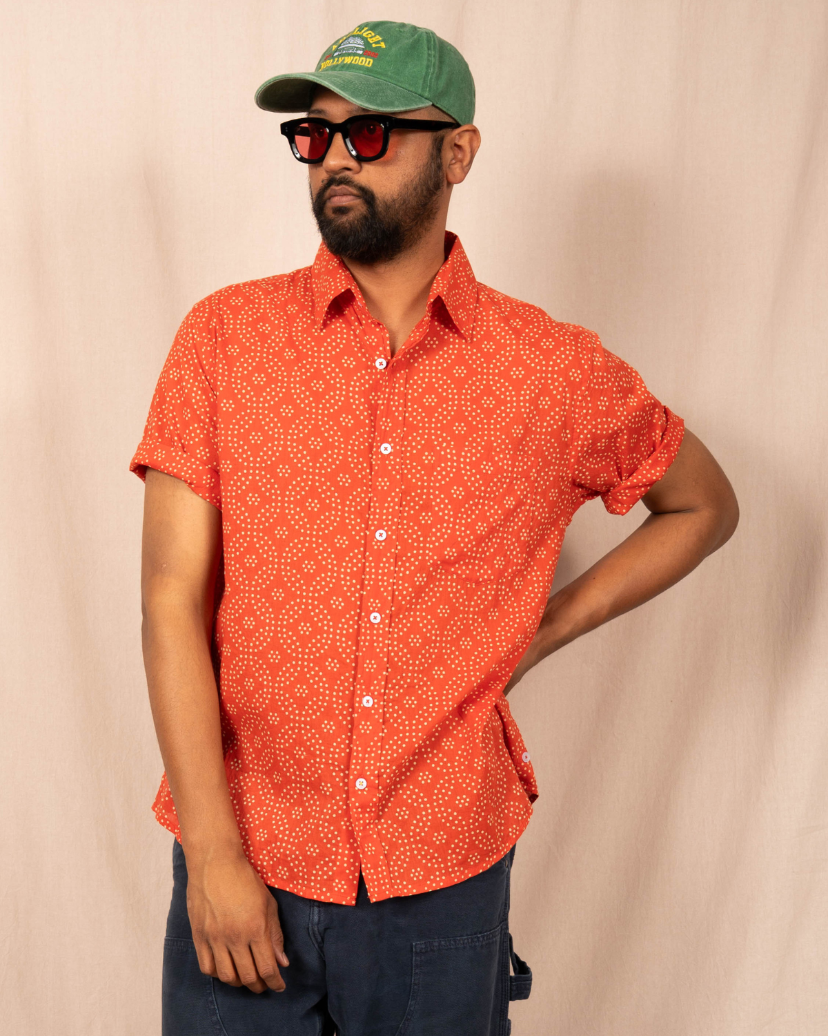 'The Folk' Shirt in Red Small Dots