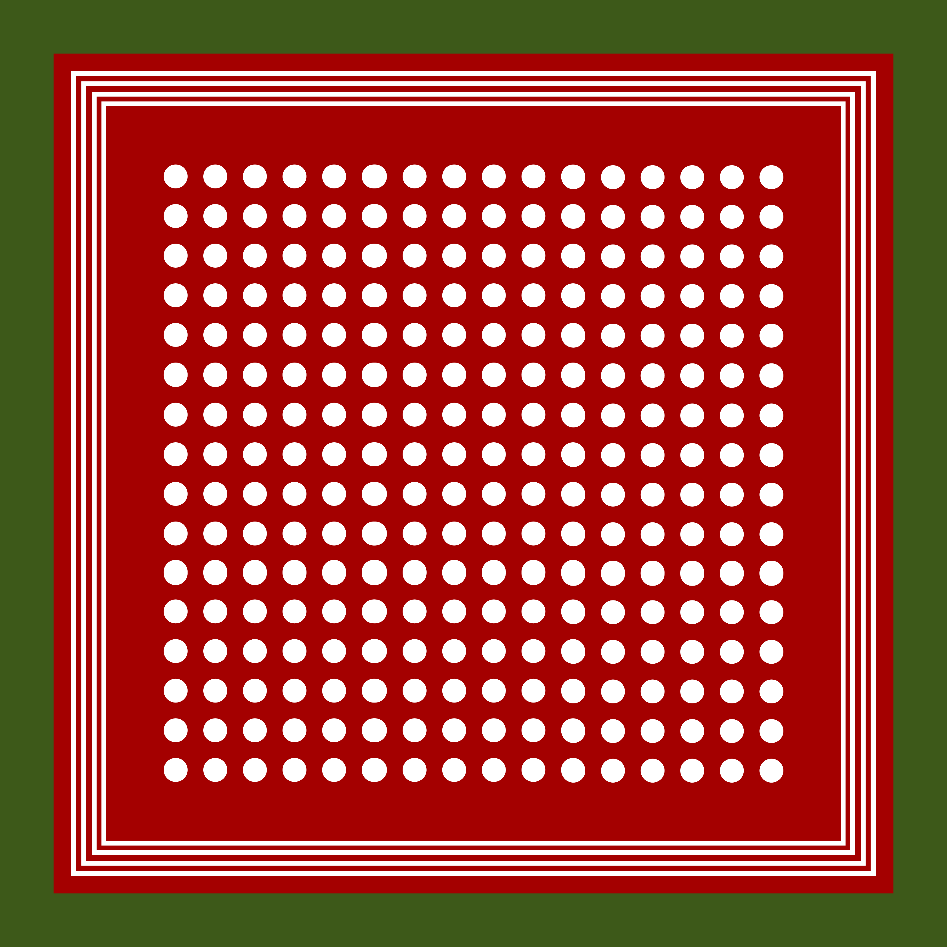 Archie Bandana No. 33 - Red and White Dots with Olive