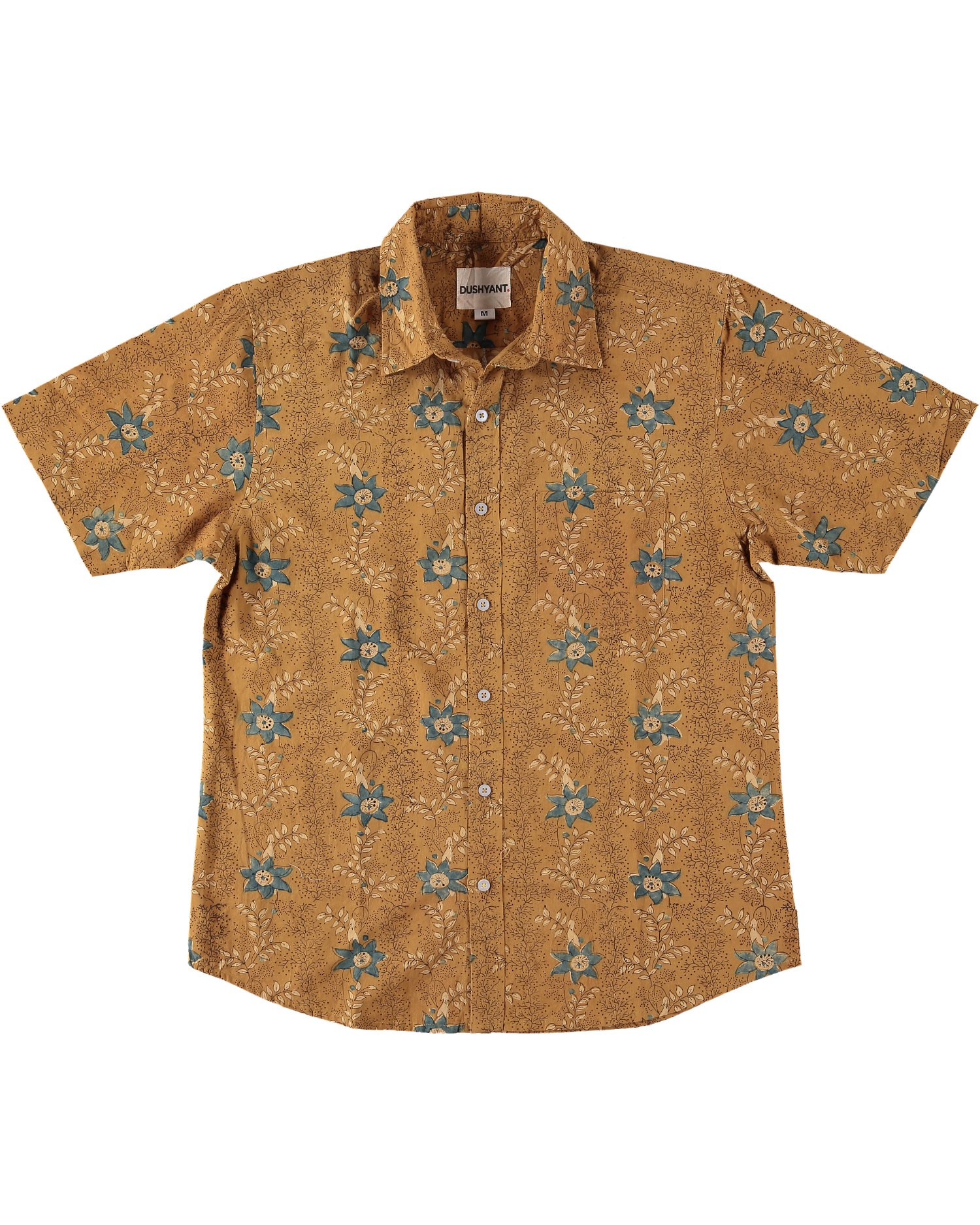 'The Folk' Shirt in Mustard and Indigo Floral