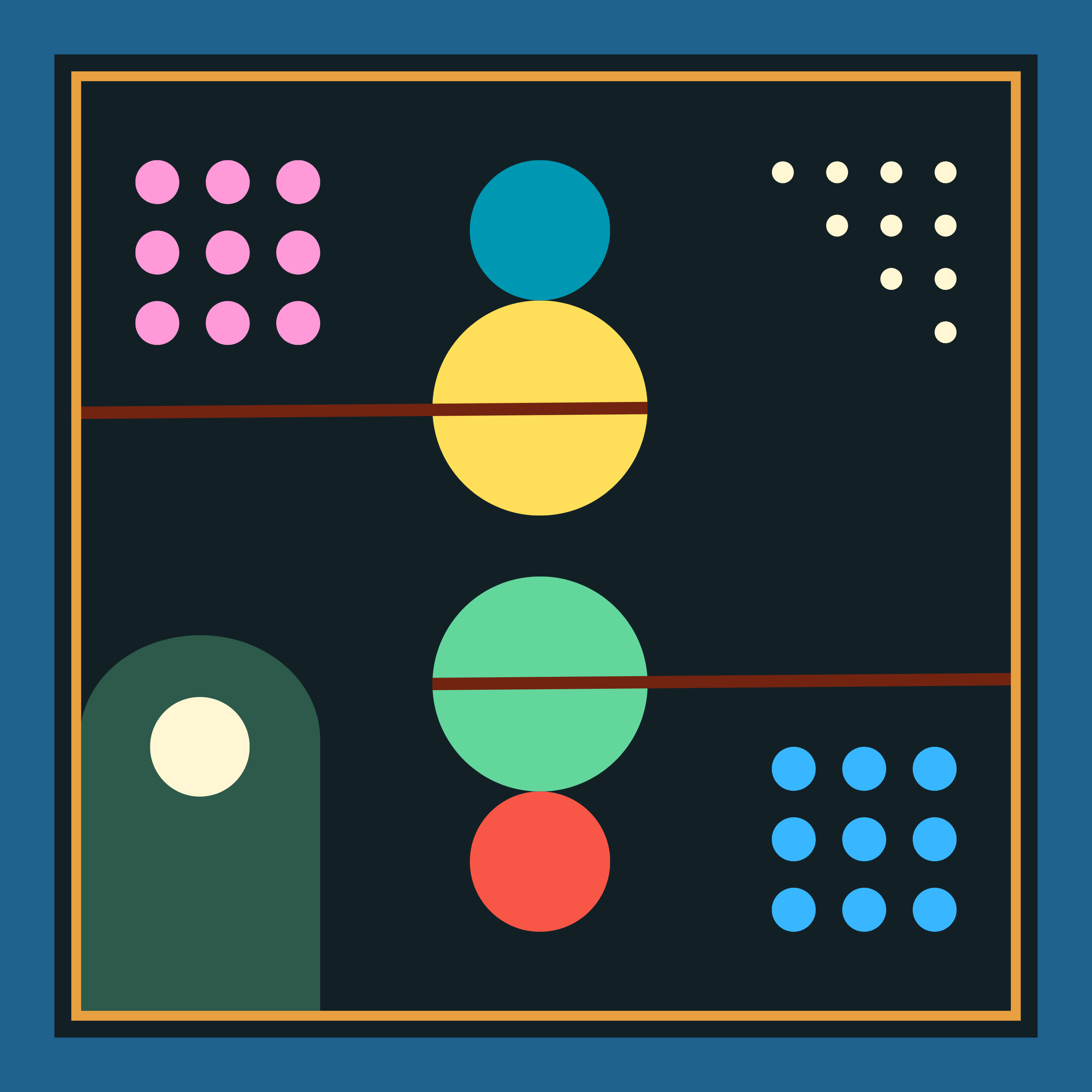 Archie Bandana No. 41 - Midnight Crayons Art Print