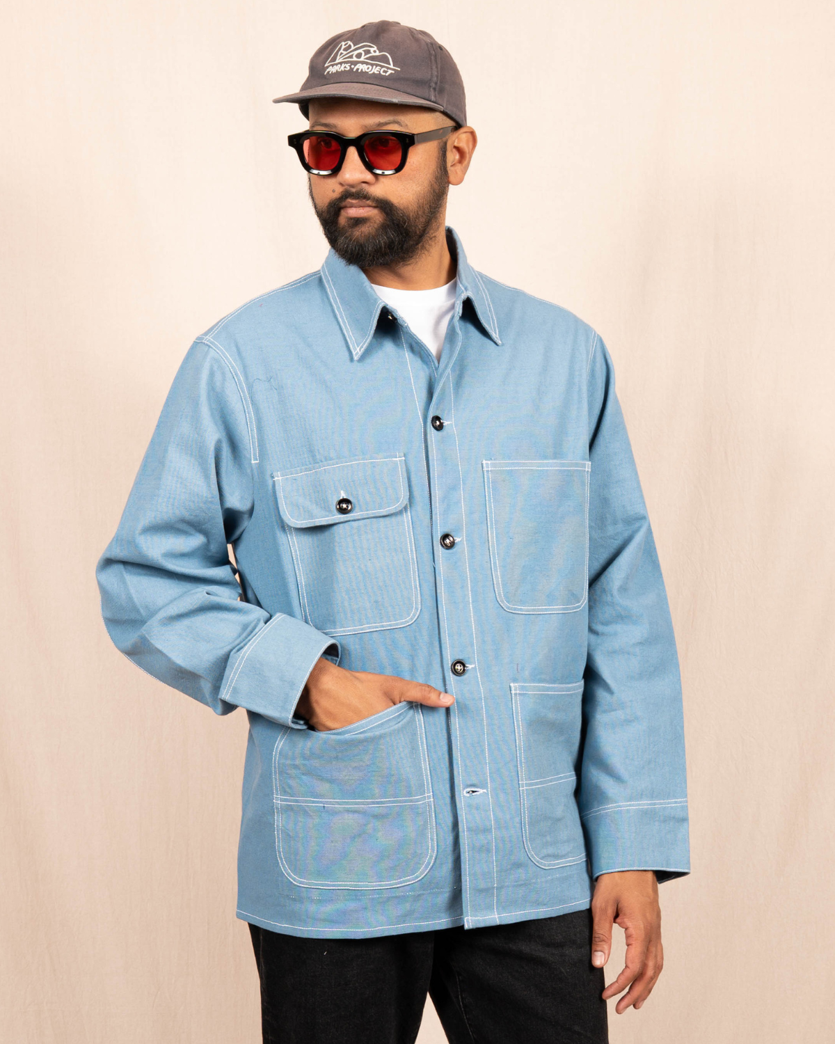 Chore Coat in Powder Blue Duck Canvas