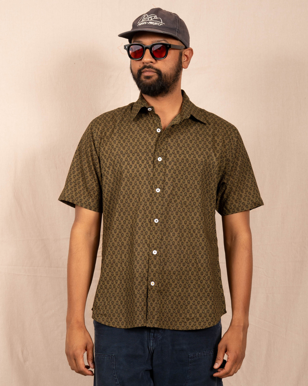 'The Folk' Shirt in Bronze Motif Print