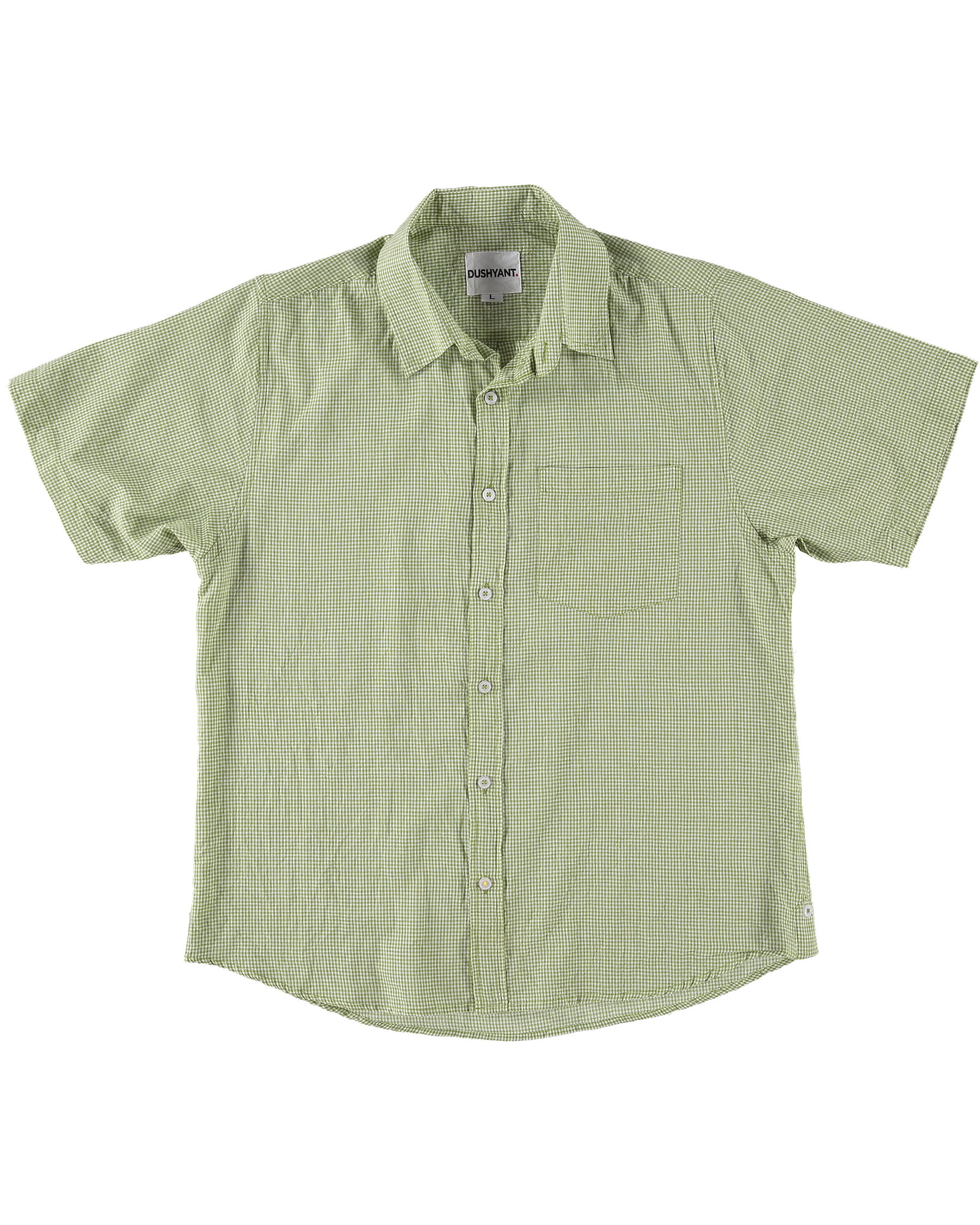 'The Folk' Shirt in Lime Micro Check