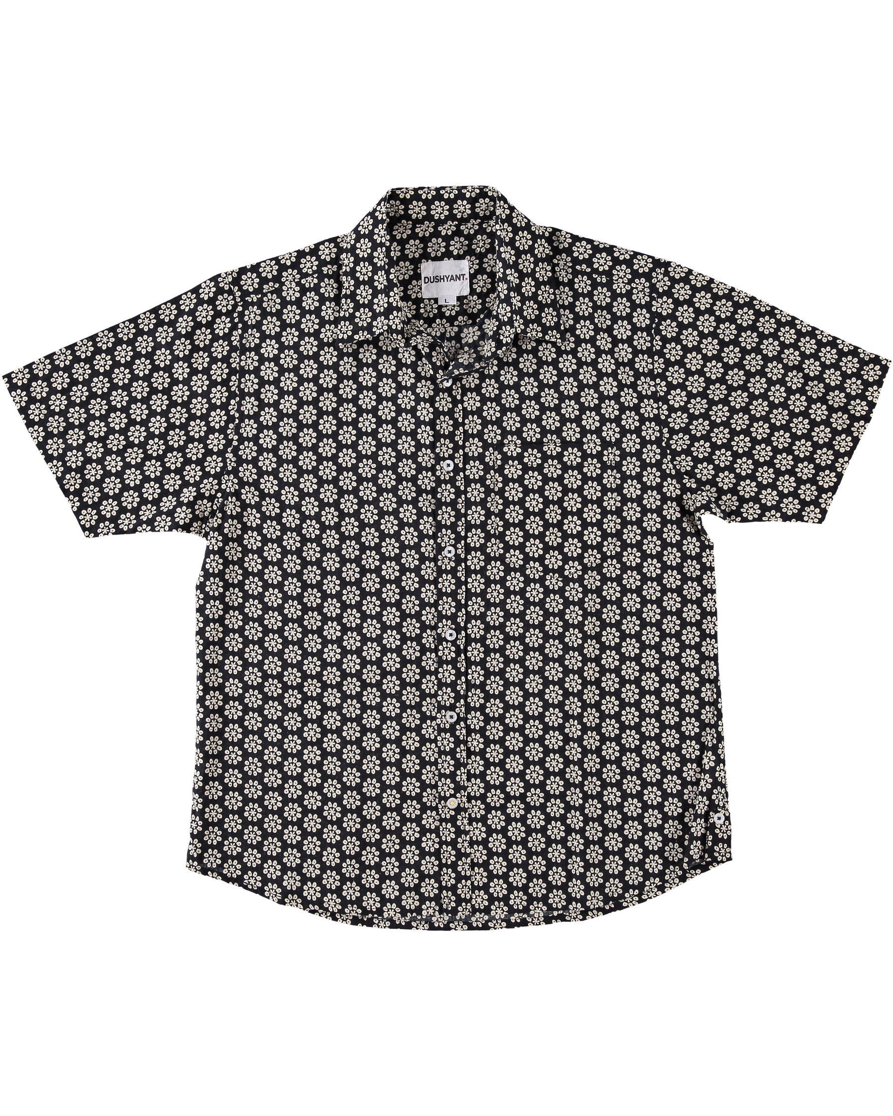 'The Folk' Shirt in Black Octagon Print