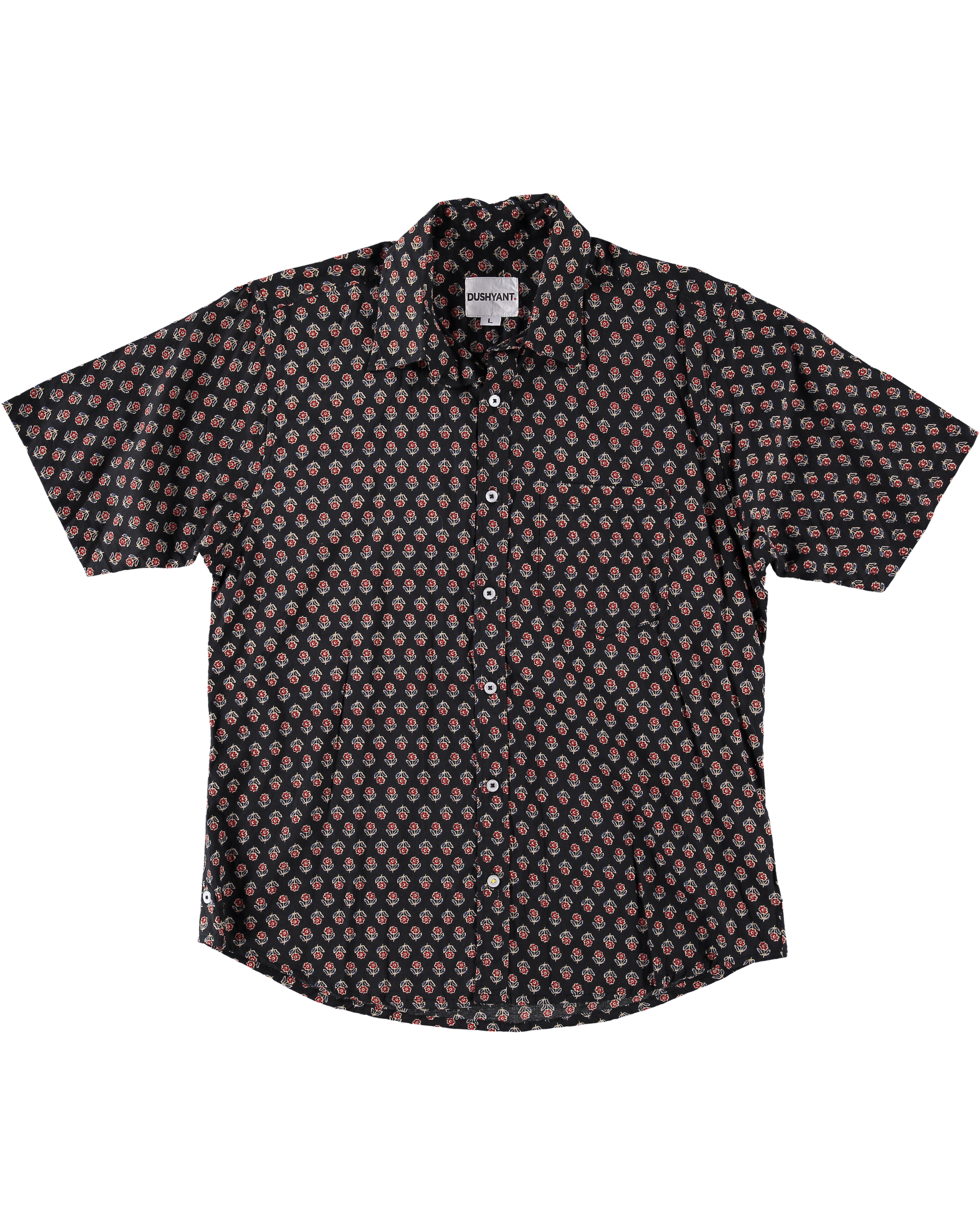 'The Folk' Shirt in Black Lily Print