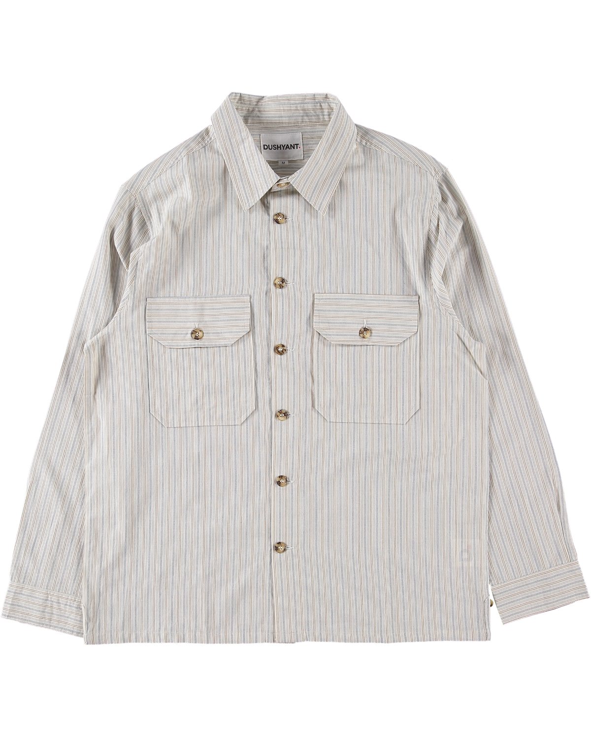 The 'Jesse' Over Shirt in White and Blue Stripes