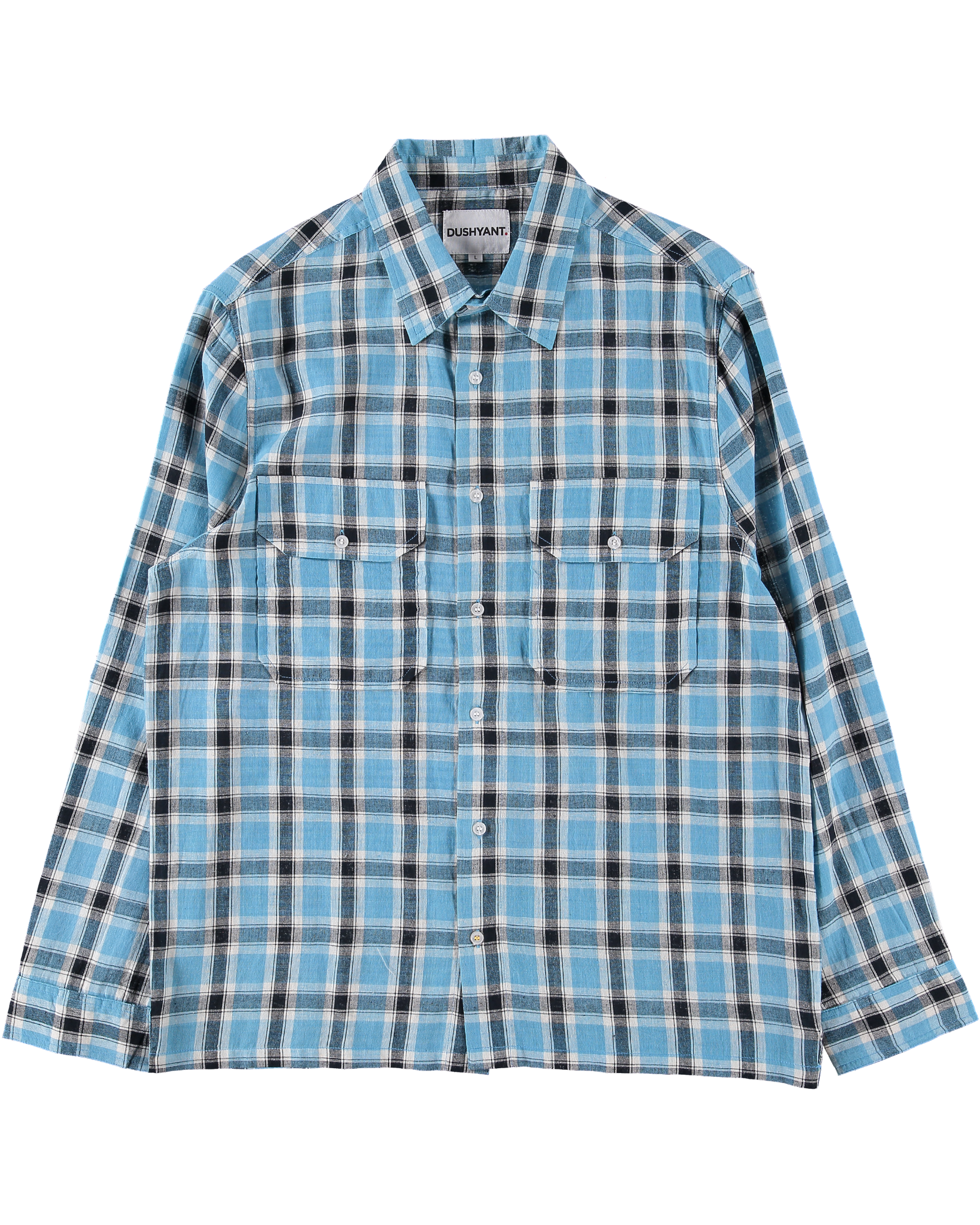 The 'Jesse' Over Shirt in Blue and Black Madras Checks