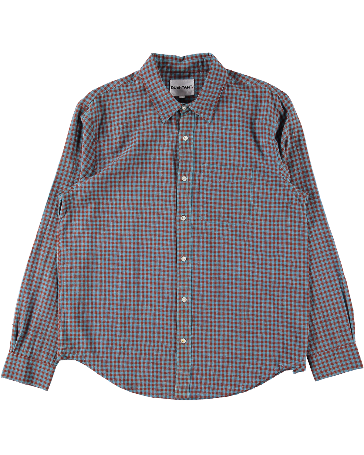 'The Brady' Long Sleeve Shirt in Brown and Teal Checks