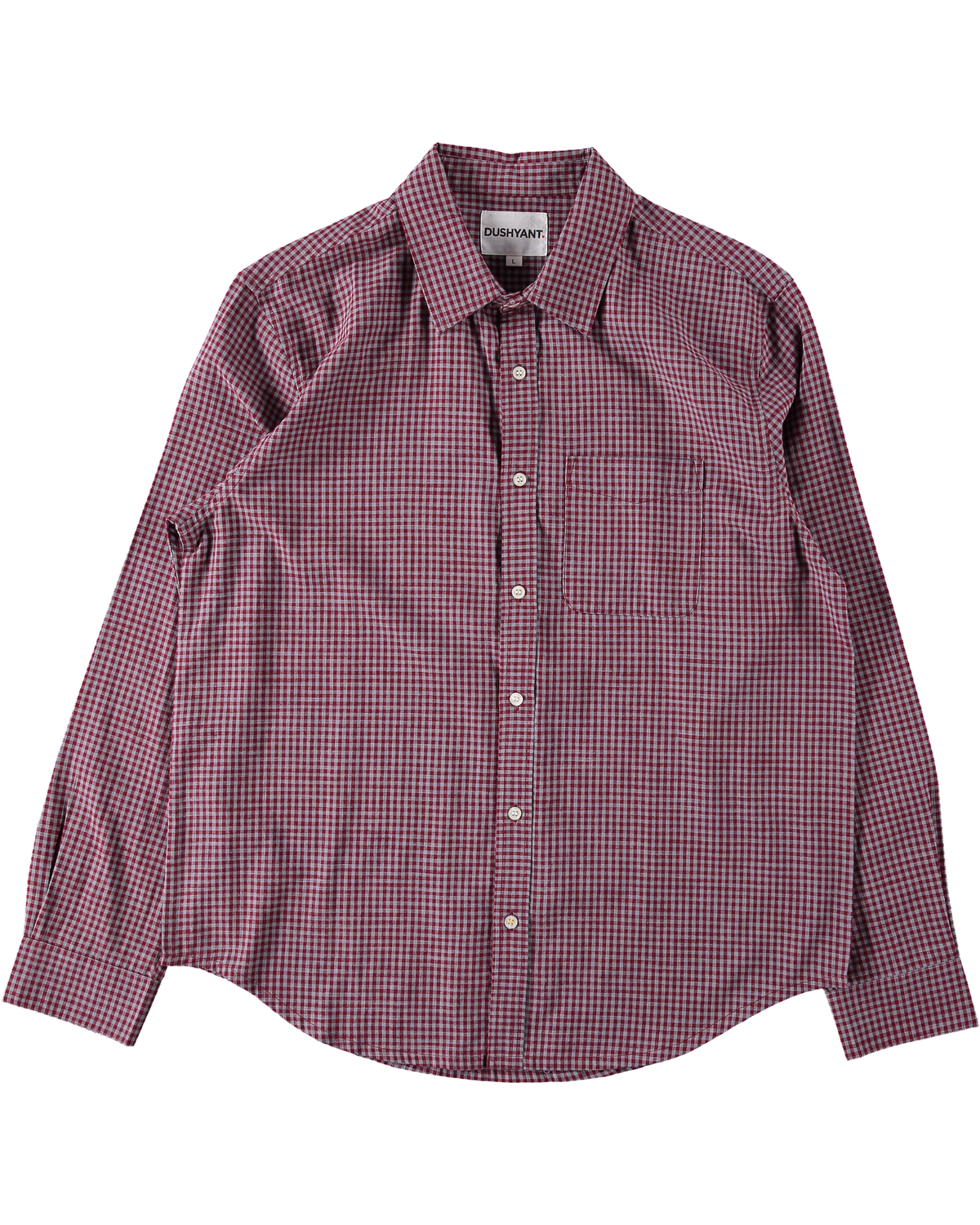 'The Brady' Long Sleeve Shirt in Maroon and Gray Checks