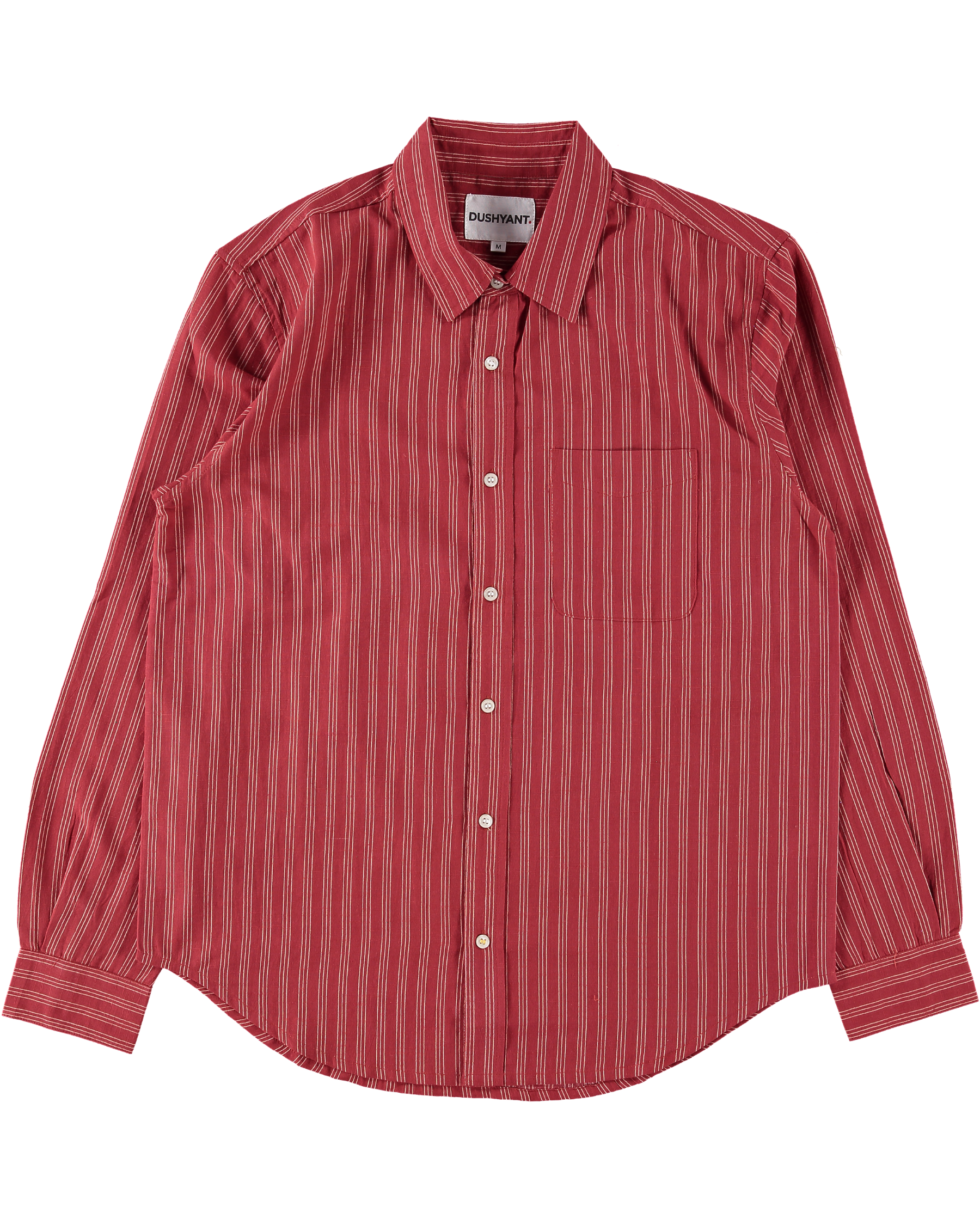 'The Brady' Long Sleeve Shirt in Red and White Triple Stripe