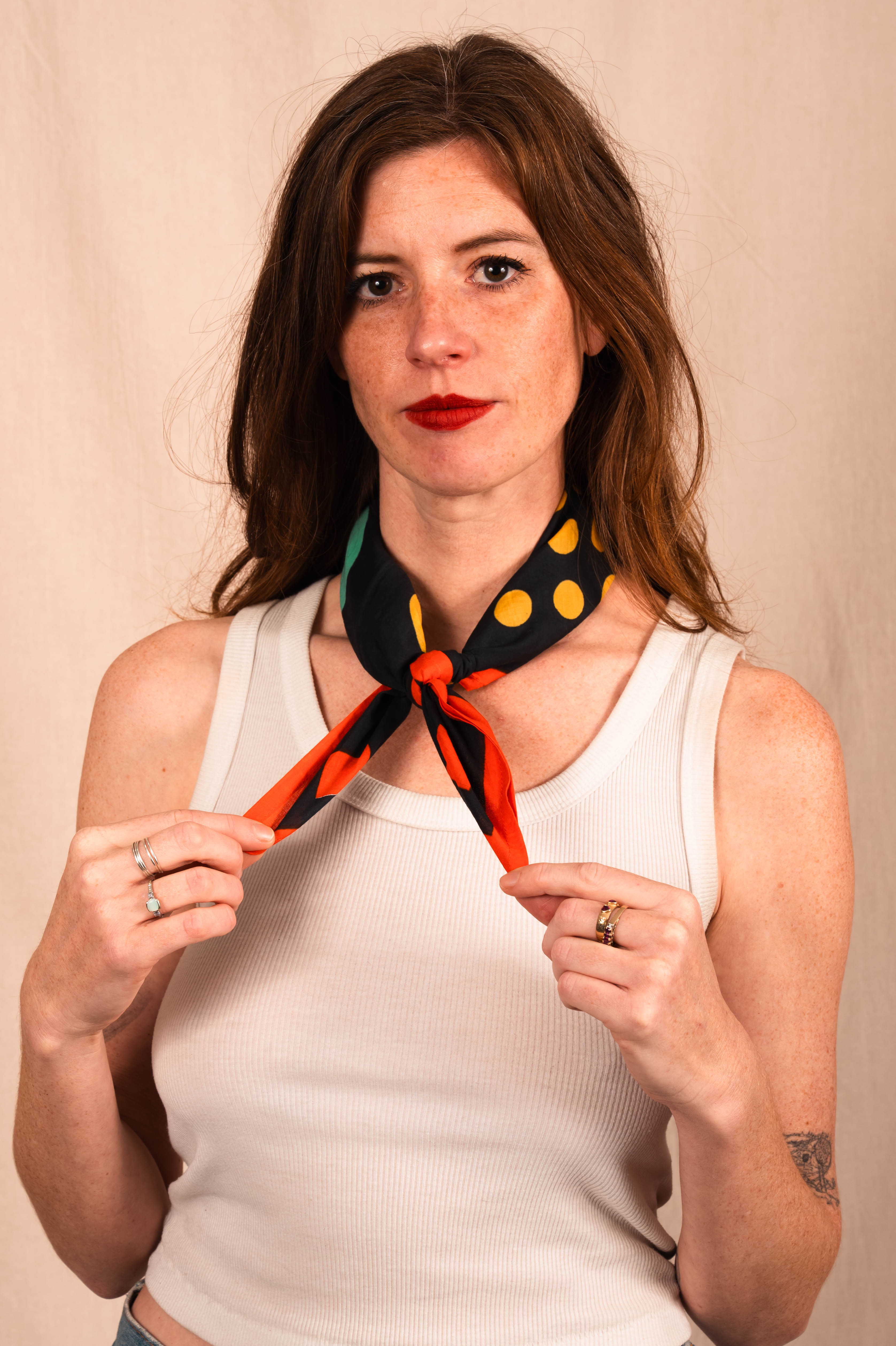 Archie Bandana No. 5 - Large Contrasting Dots Art Print