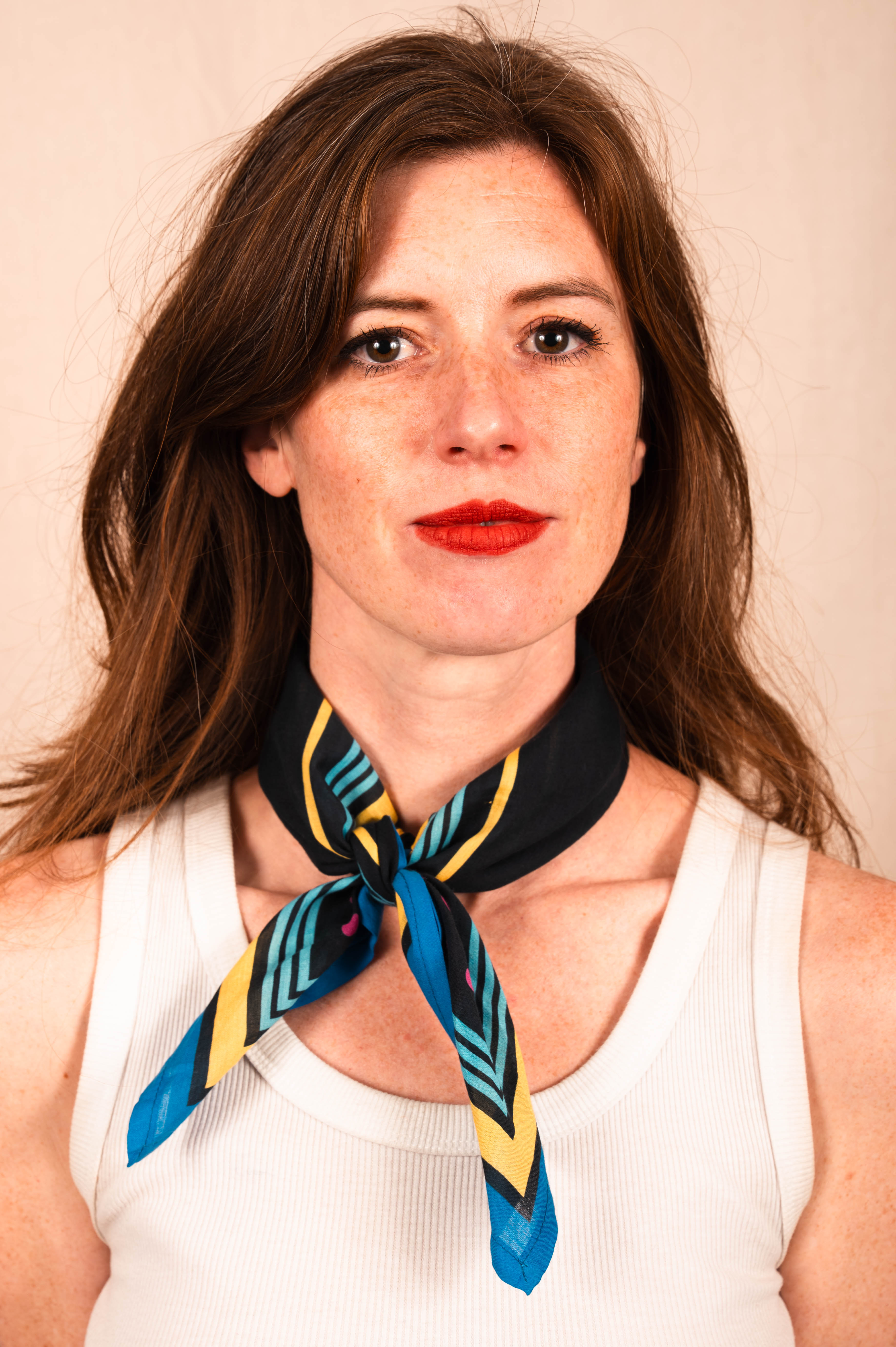 Archie Bandana No. 31 - Blue and Pink Dots and Horseshoe on Black and Blue