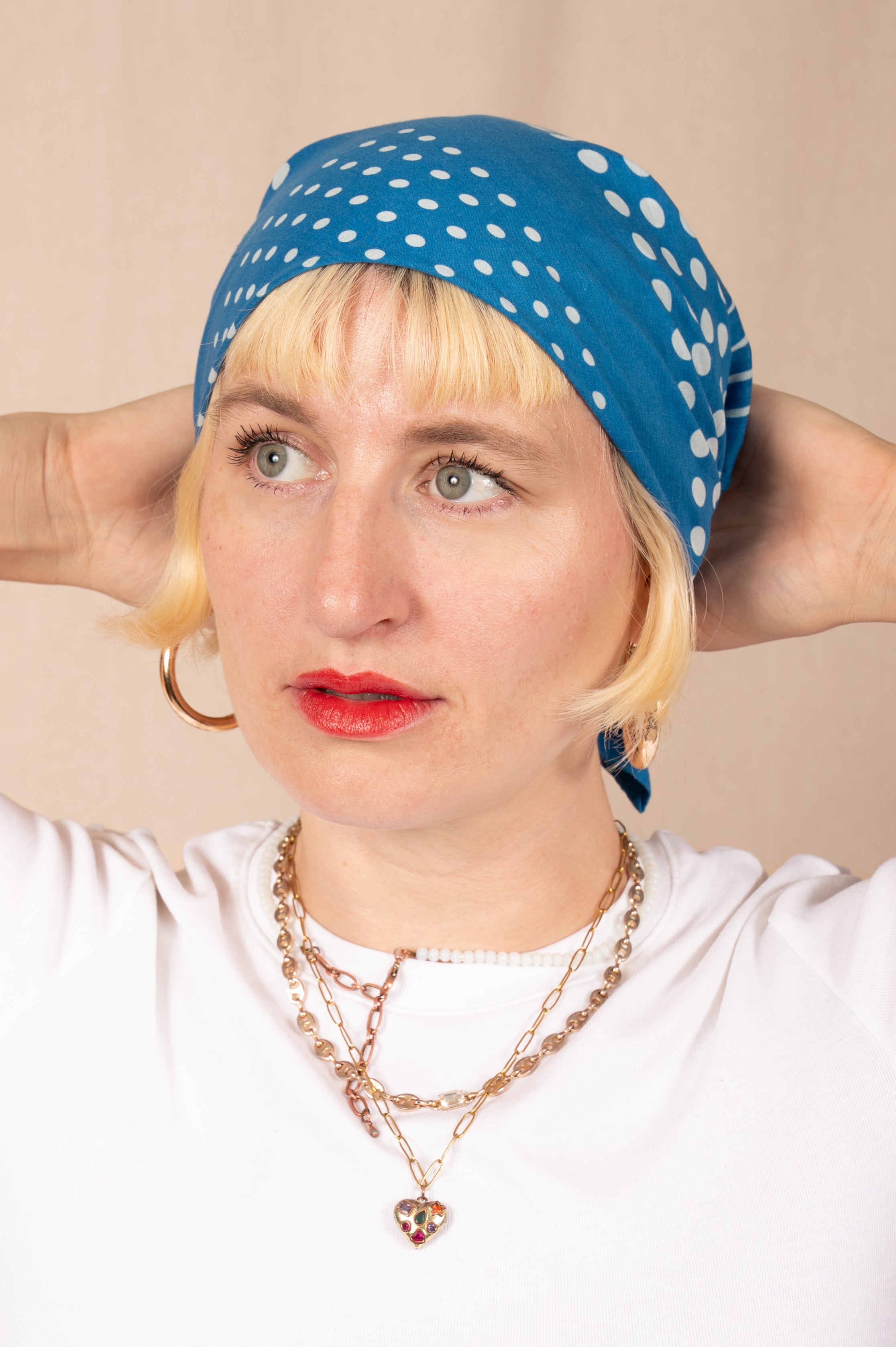 Archie Bandana No. 23 - Blue and White Dots