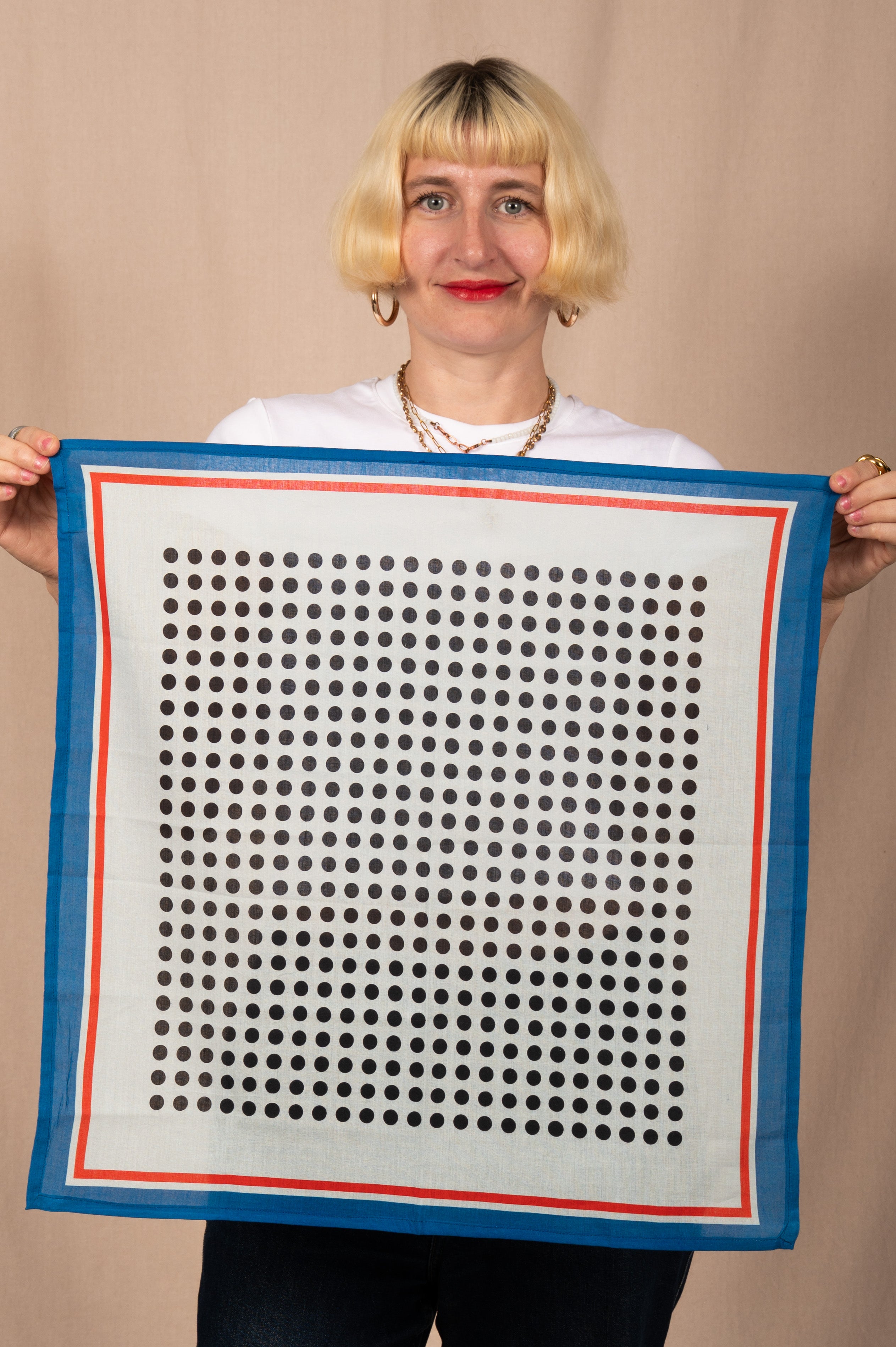 Archie Bandana No. 42 - Red, White and Blue Dots