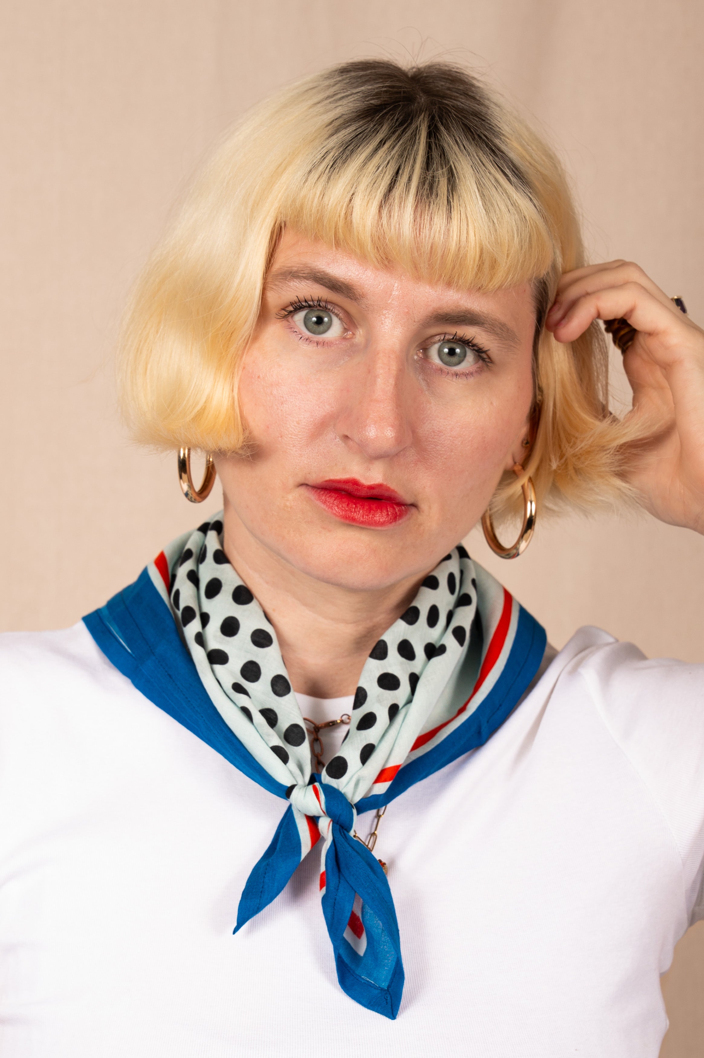 Archie Bandana No. 42 - Red, White and Blue Dots