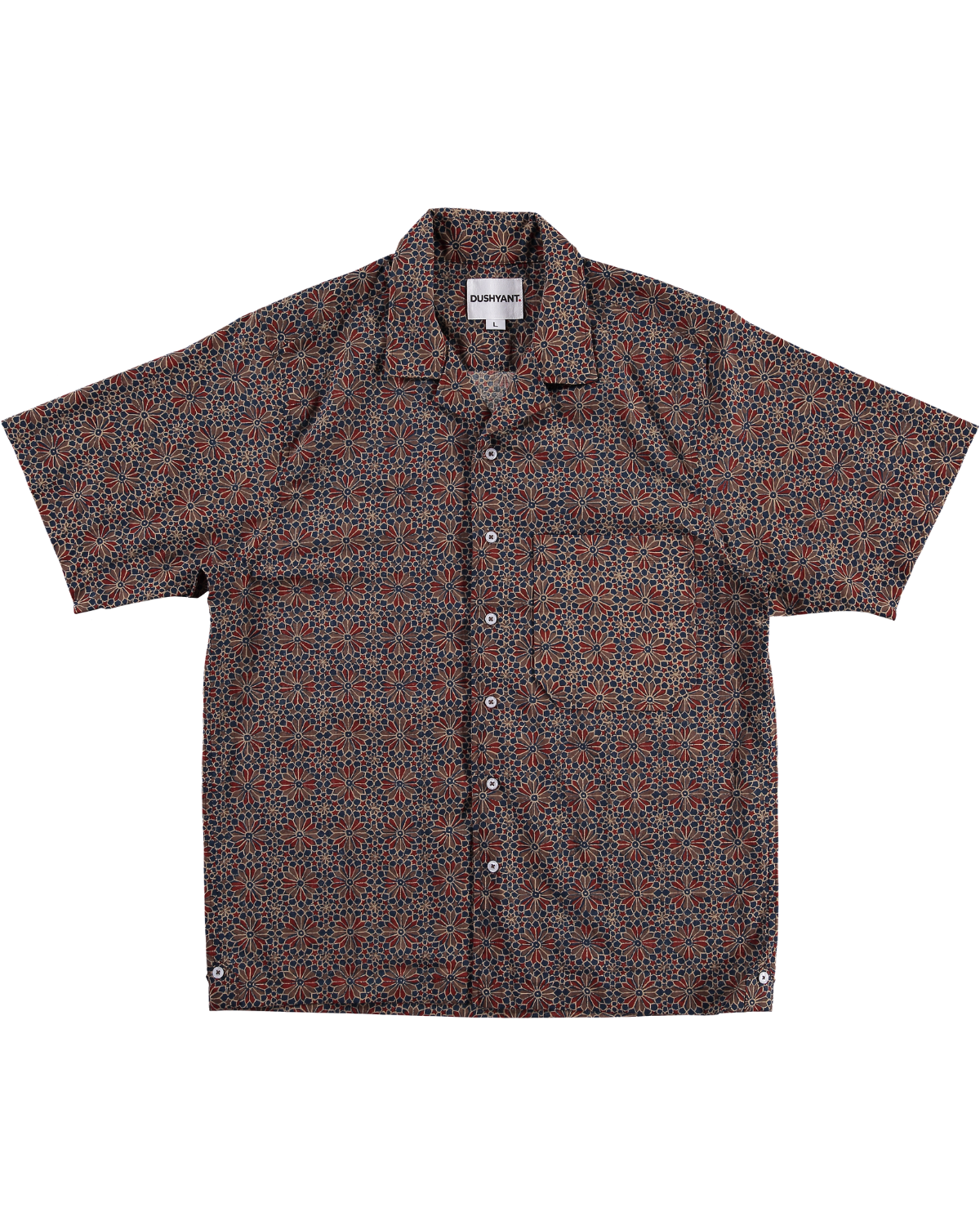 Hand Printed 'The Don' Camp Collar Shirt in Barmer Abstract Print