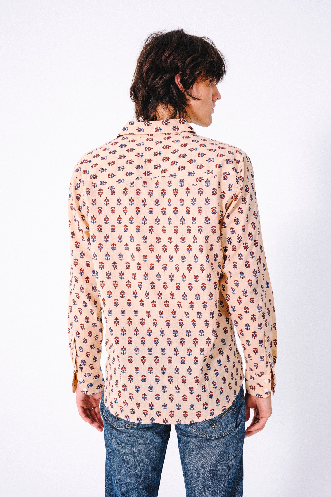 'The Bandit' Western Shirt in Beige Motif