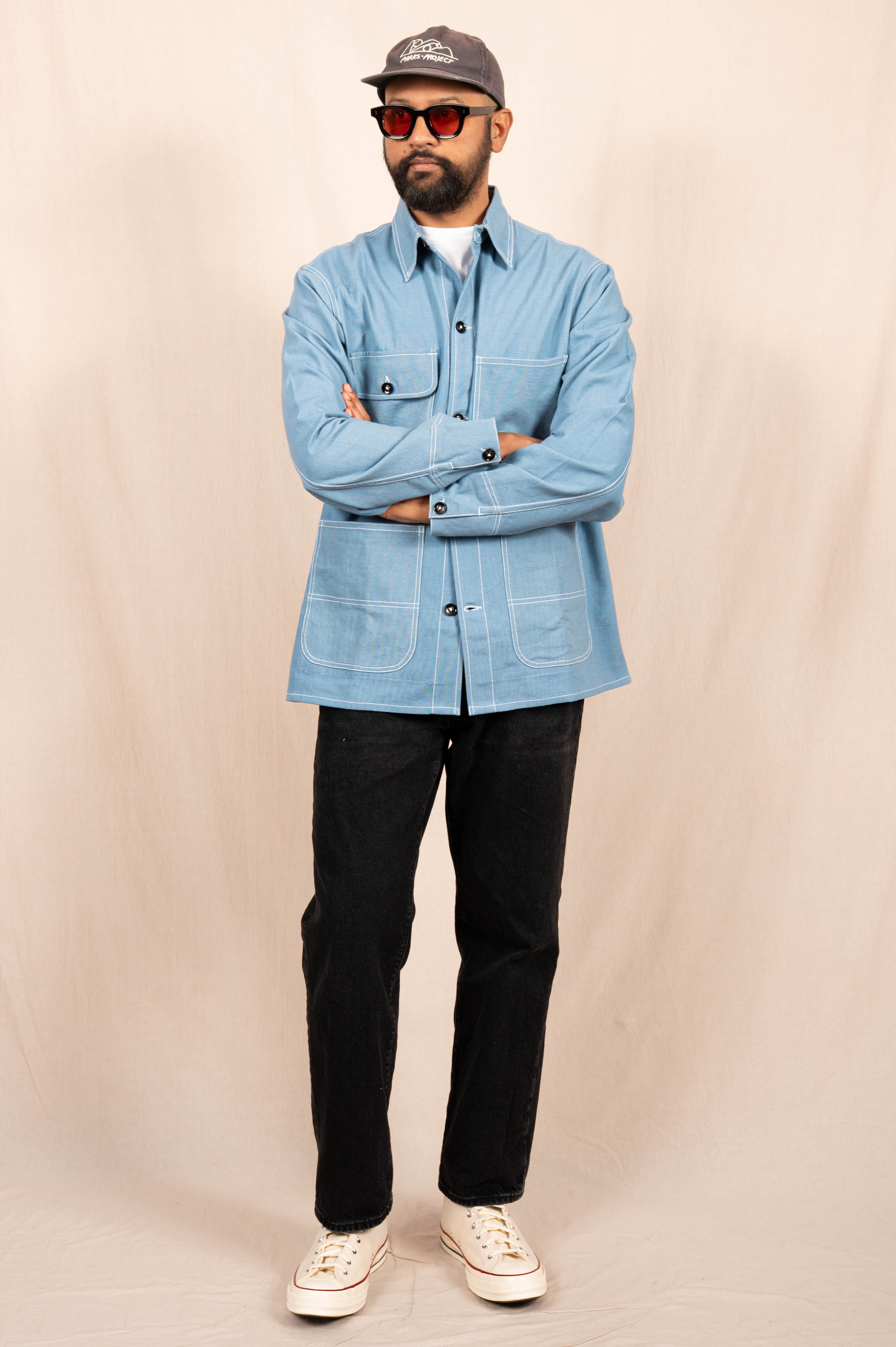 Chore Coat in Powder Blue Duck Canvas