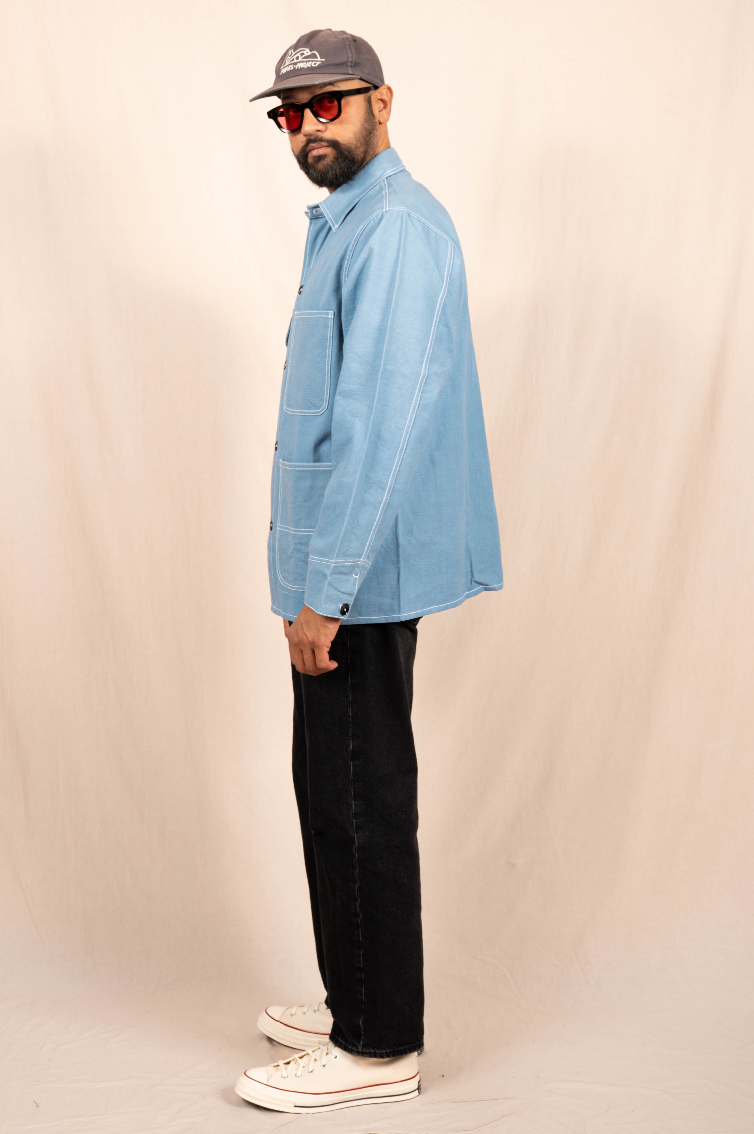 Chore Coat in Powder Blue Duck Canvas