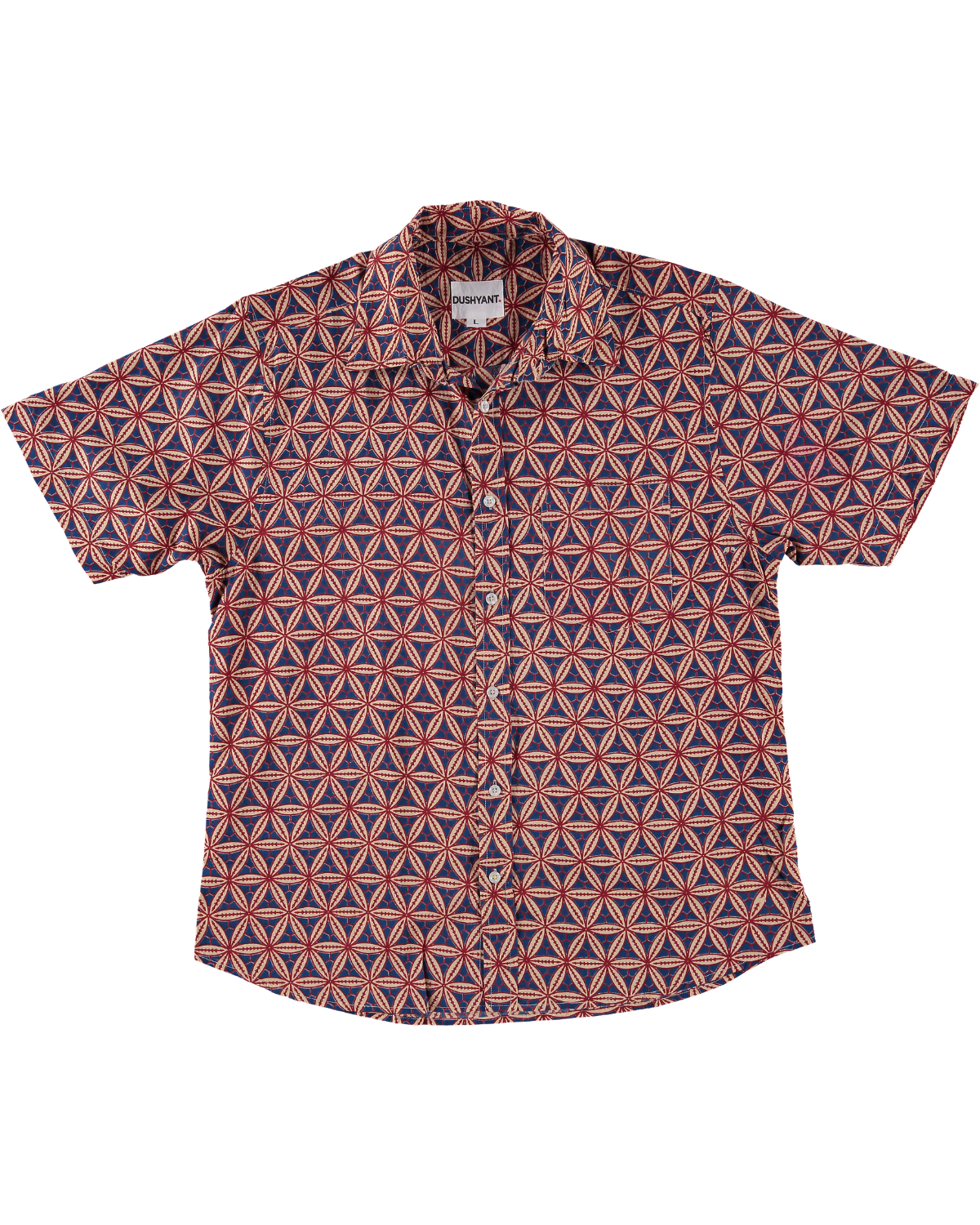 Hand Block Printed 'The Folk' Shirt in Baseball Print