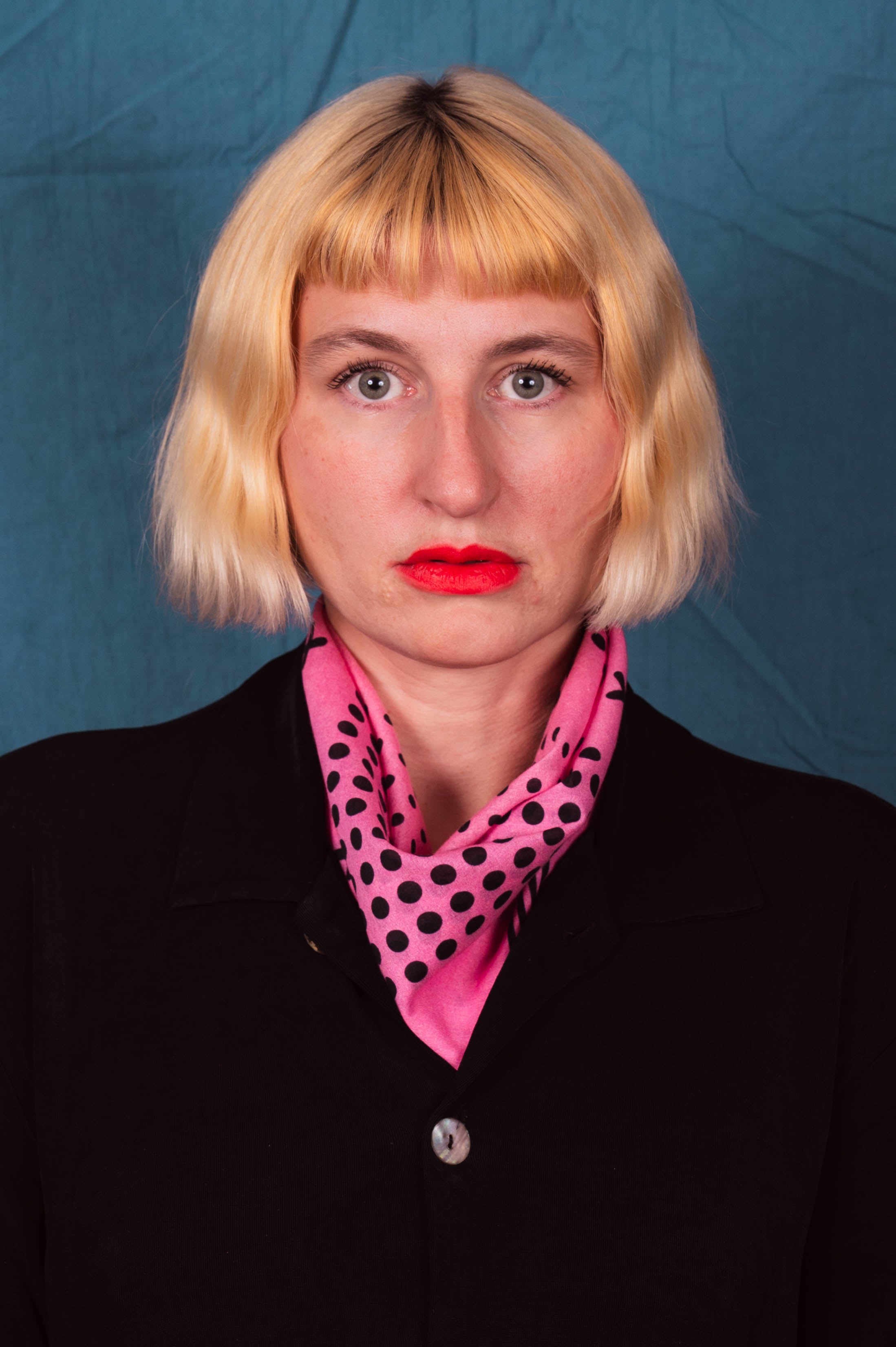 Archie Bandana No. 24 - Dots and Plus Sign on Pink