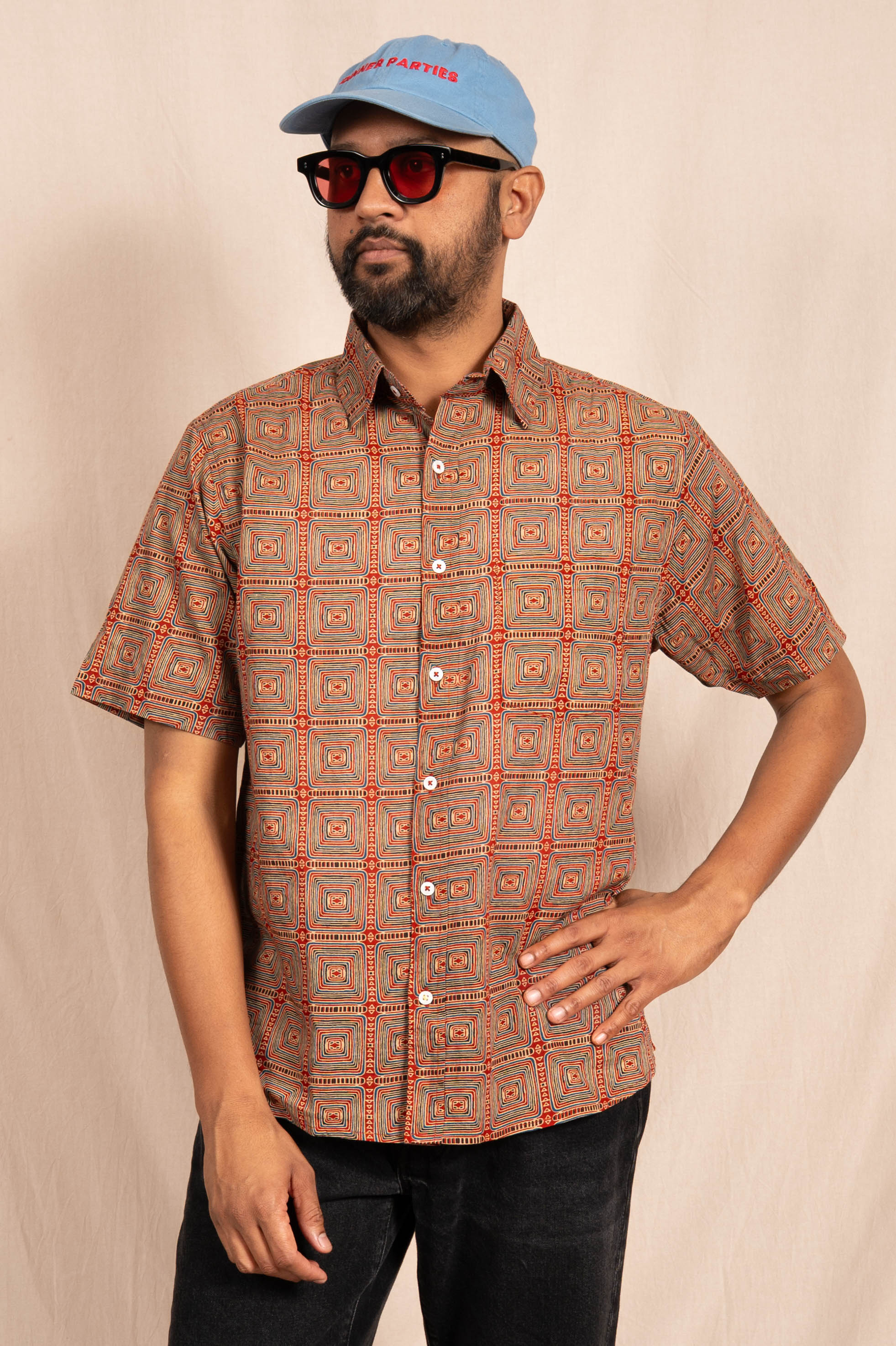 'The Folk' Shirt in Abstract Geometry Print