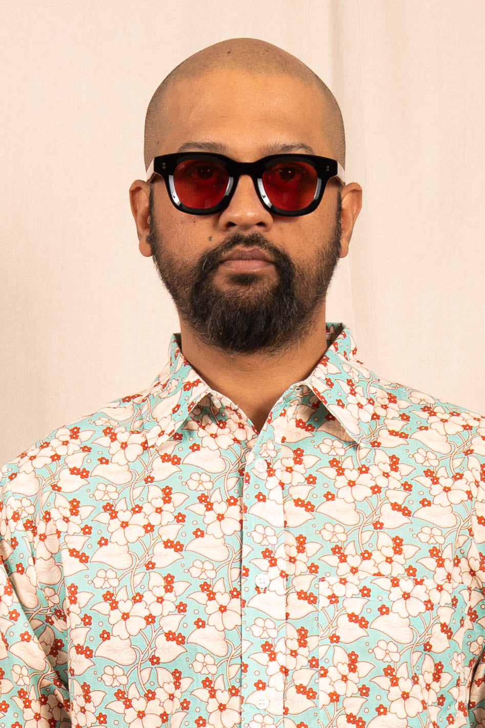 'The Folk' Shirt in Turquoise Floral Print
