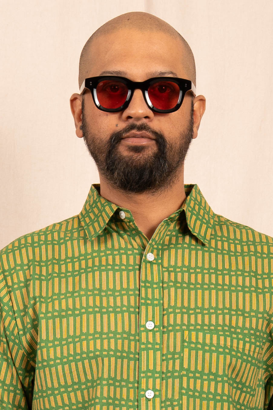 'The Folk' Shirt in Green Sticks Print