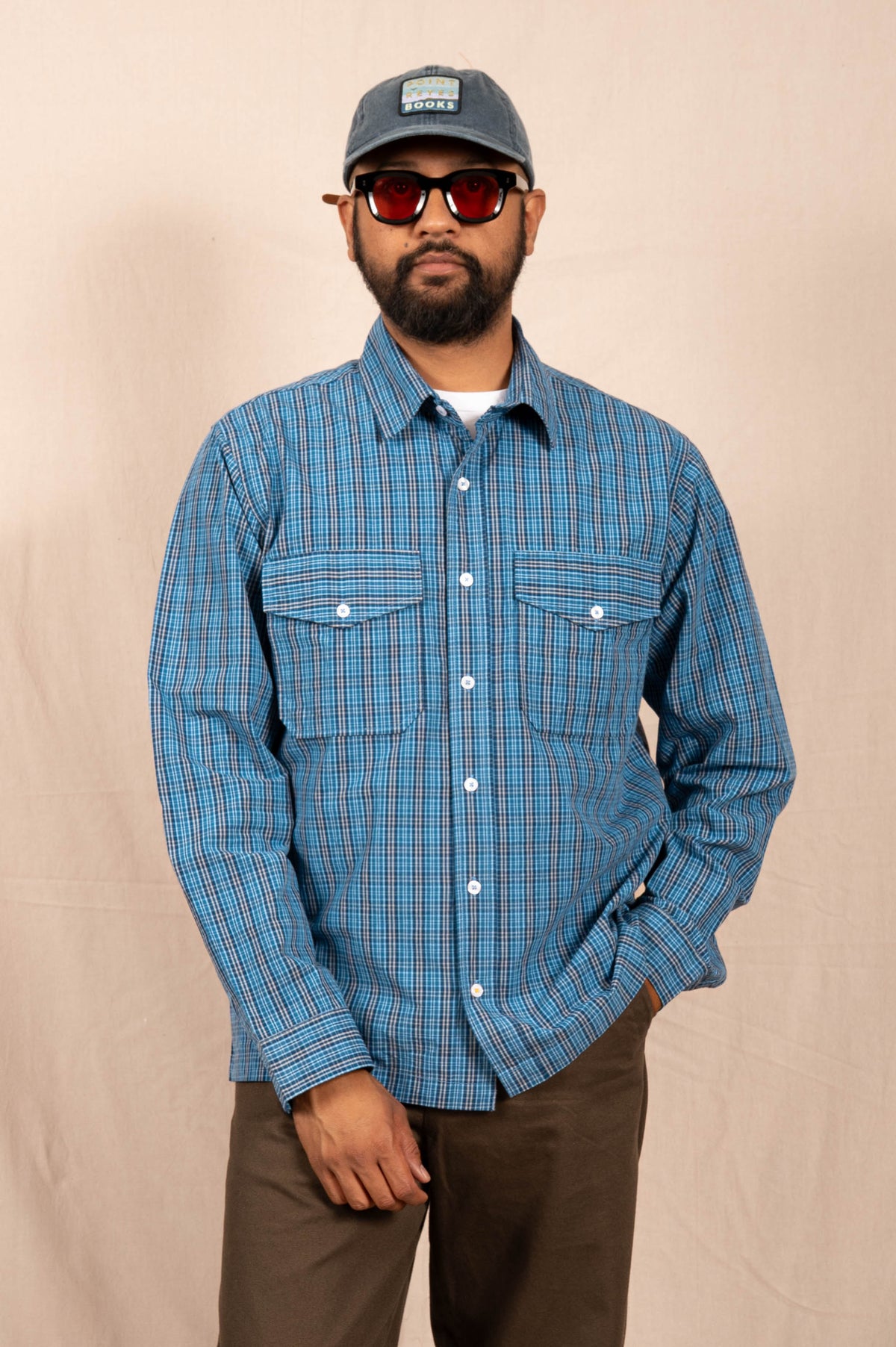 The 'Jesse' Over Shirt in Blue Small Checks