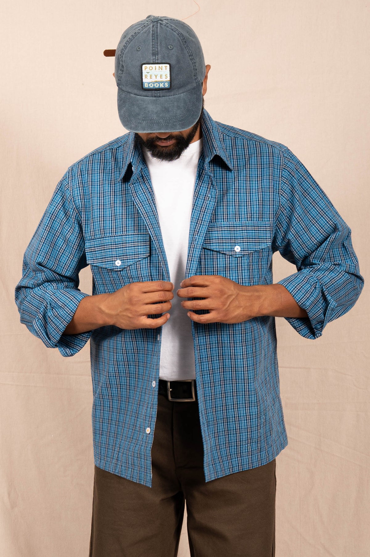 The 'Jesse' Over Shirt in Blue Small Checks