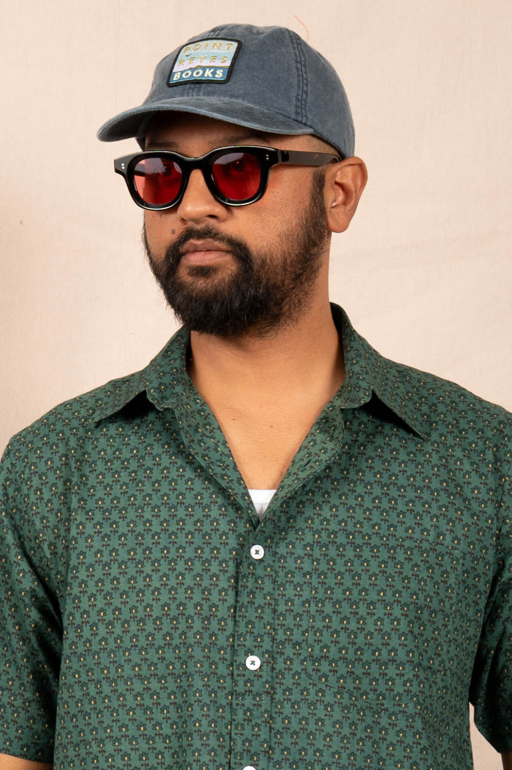 'The Folk' Shirt in Teal Motif Print