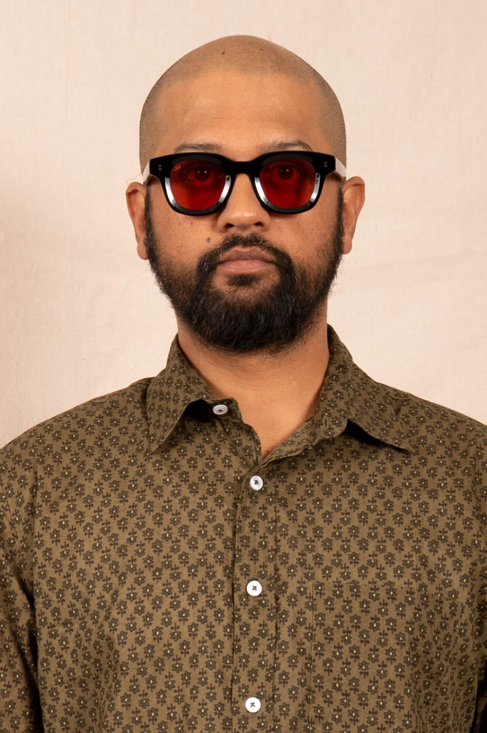 'The Folk' Shirt in Bronze Motif Print
