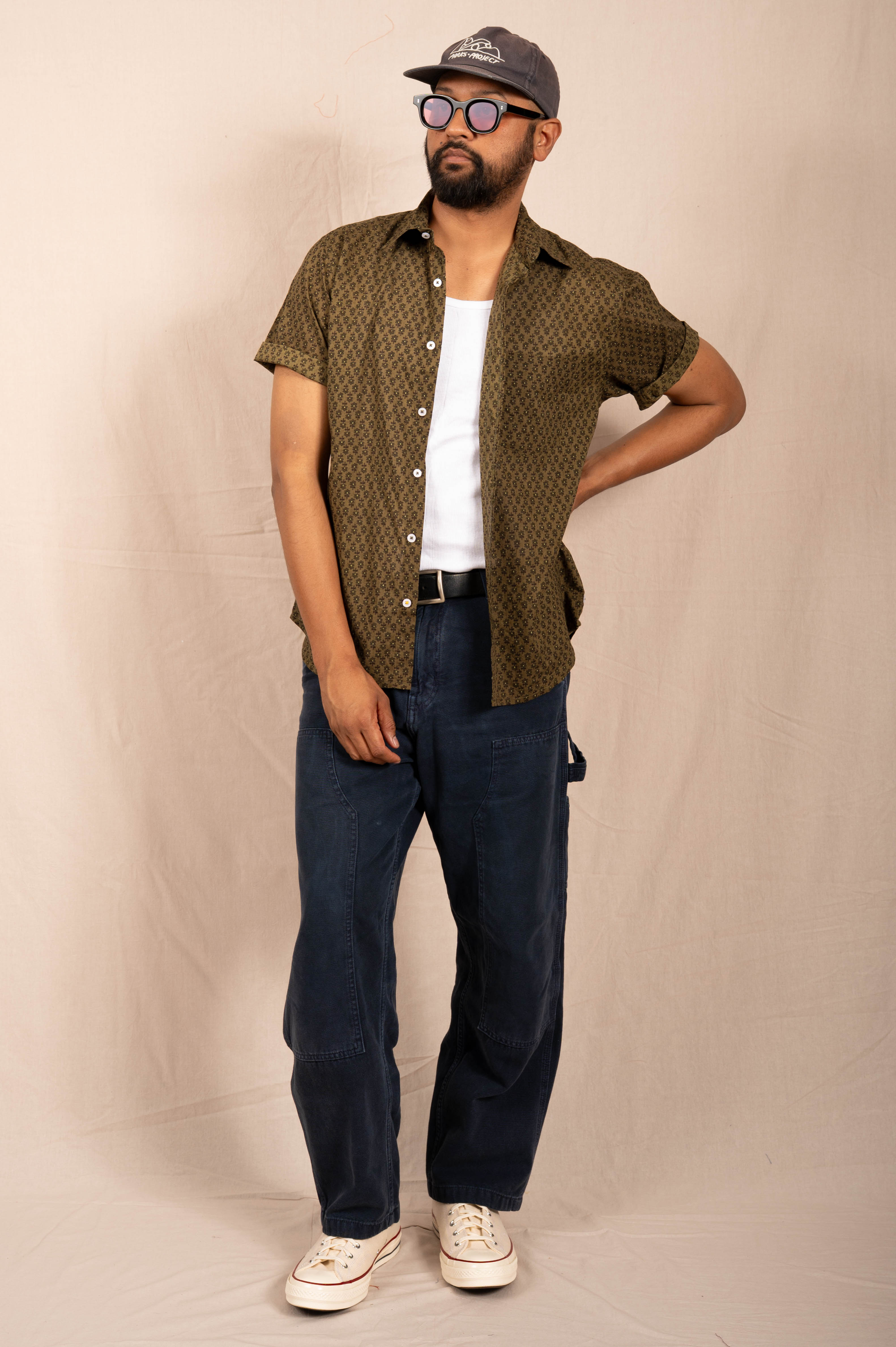 'The Folk' Shirt in Bronze Motif Print