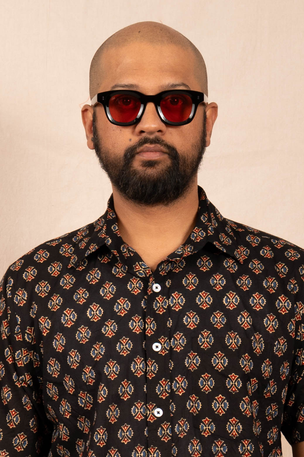 'The Folk' Shirt in Black Peony Print