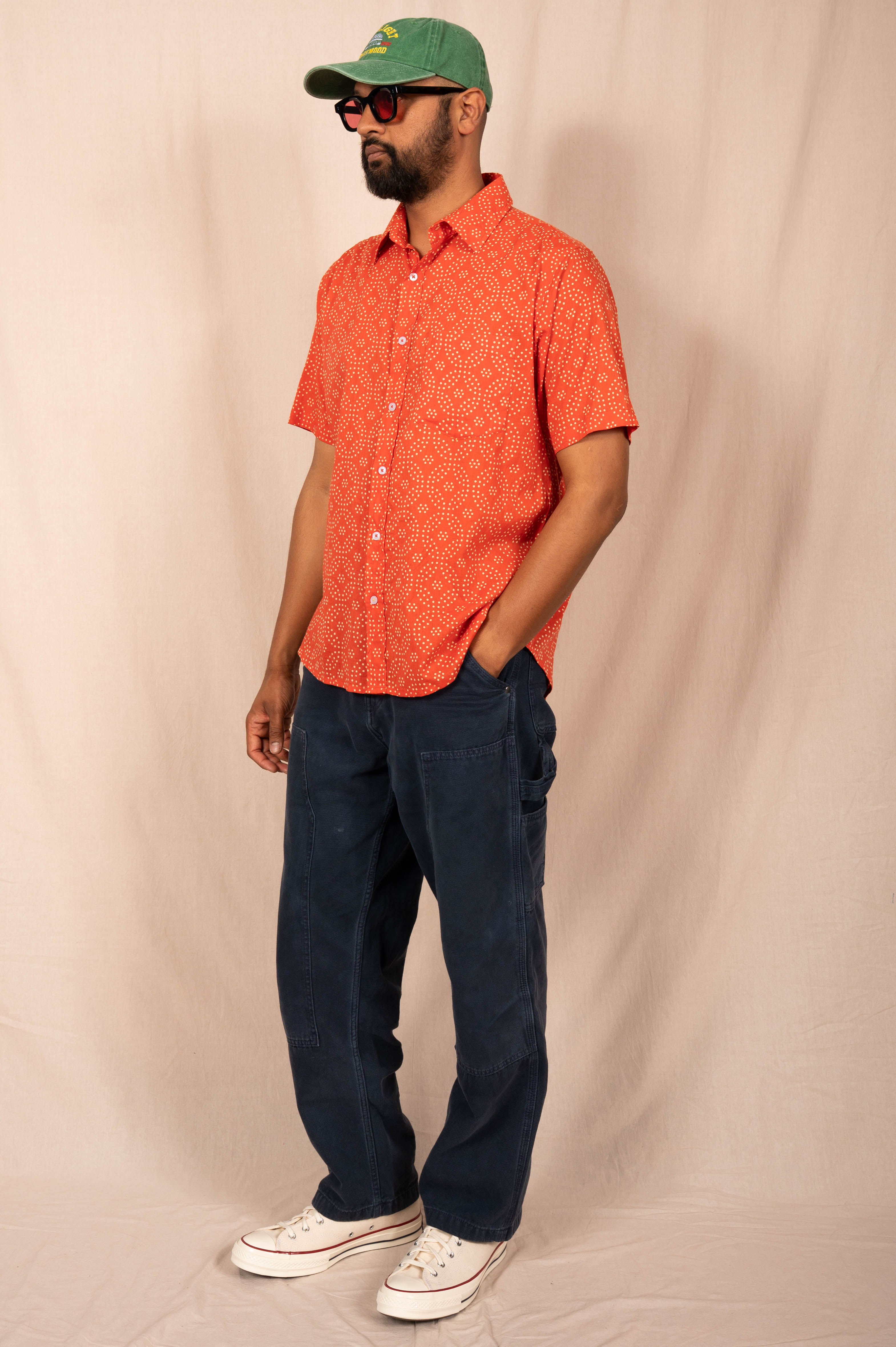 'The Folk' Shirt in Red Small Dots