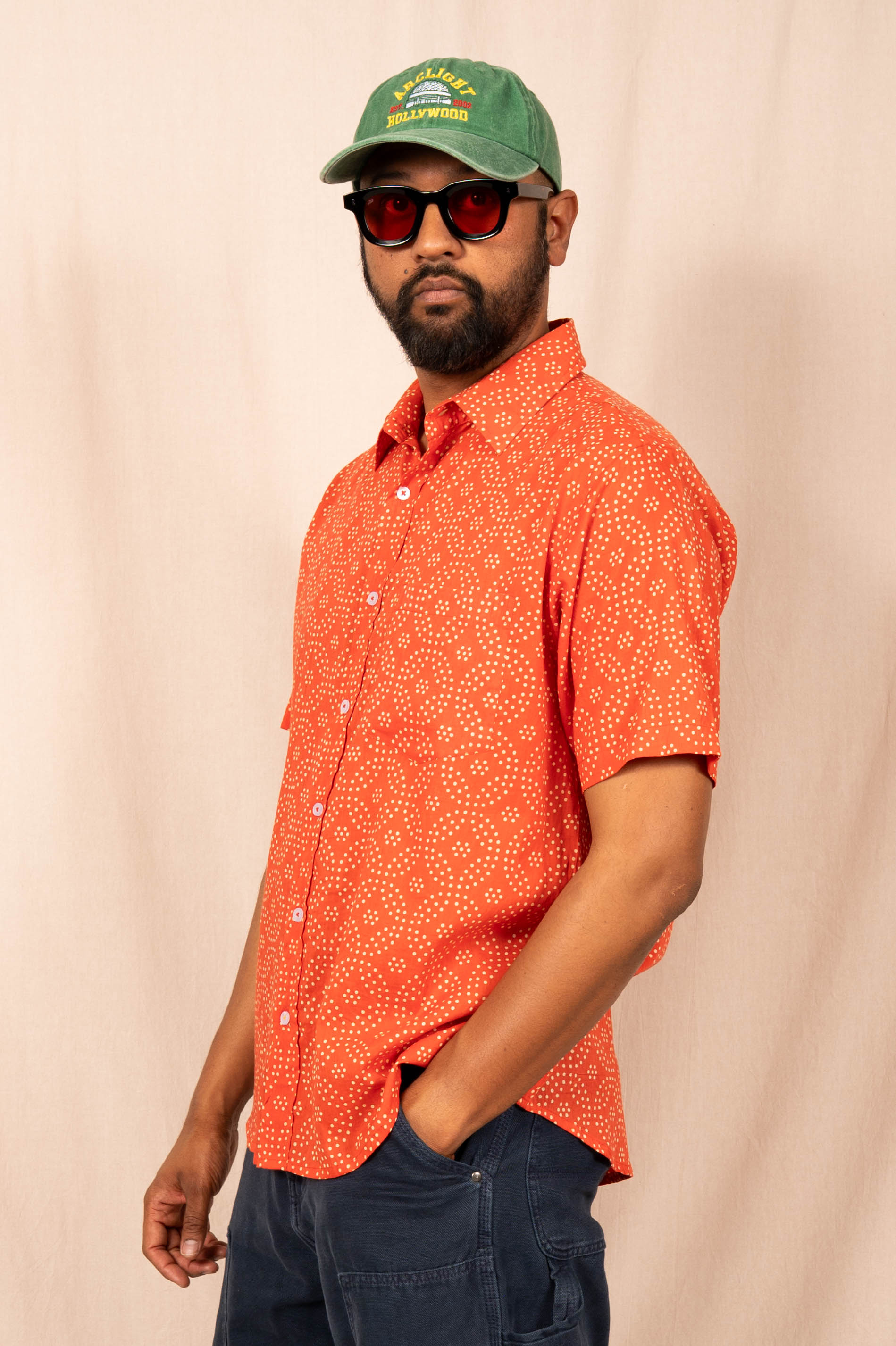 'The Folk' Shirt in Red Small Dots
