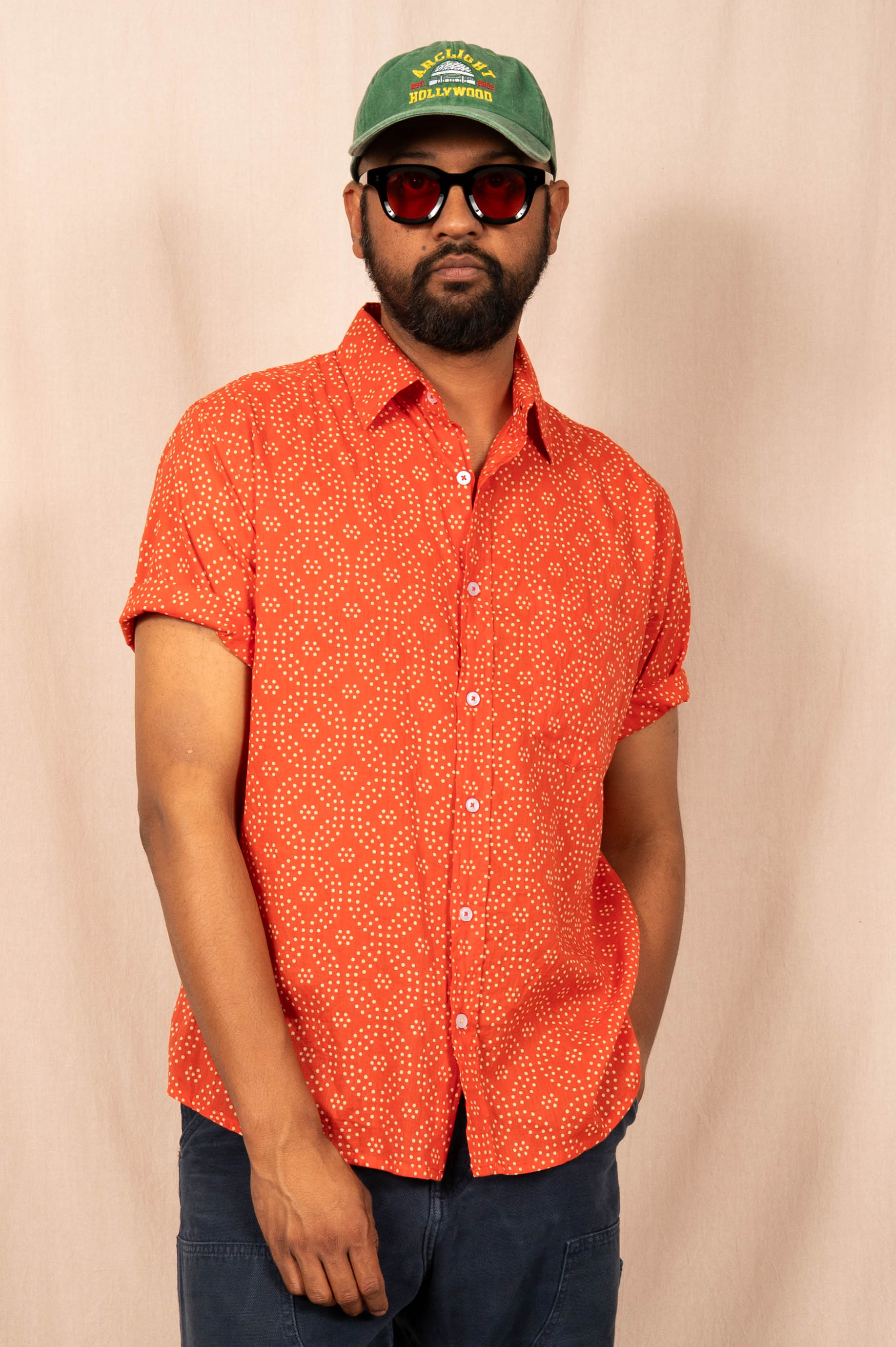 'The Folk' Shirt in Red Small Dots