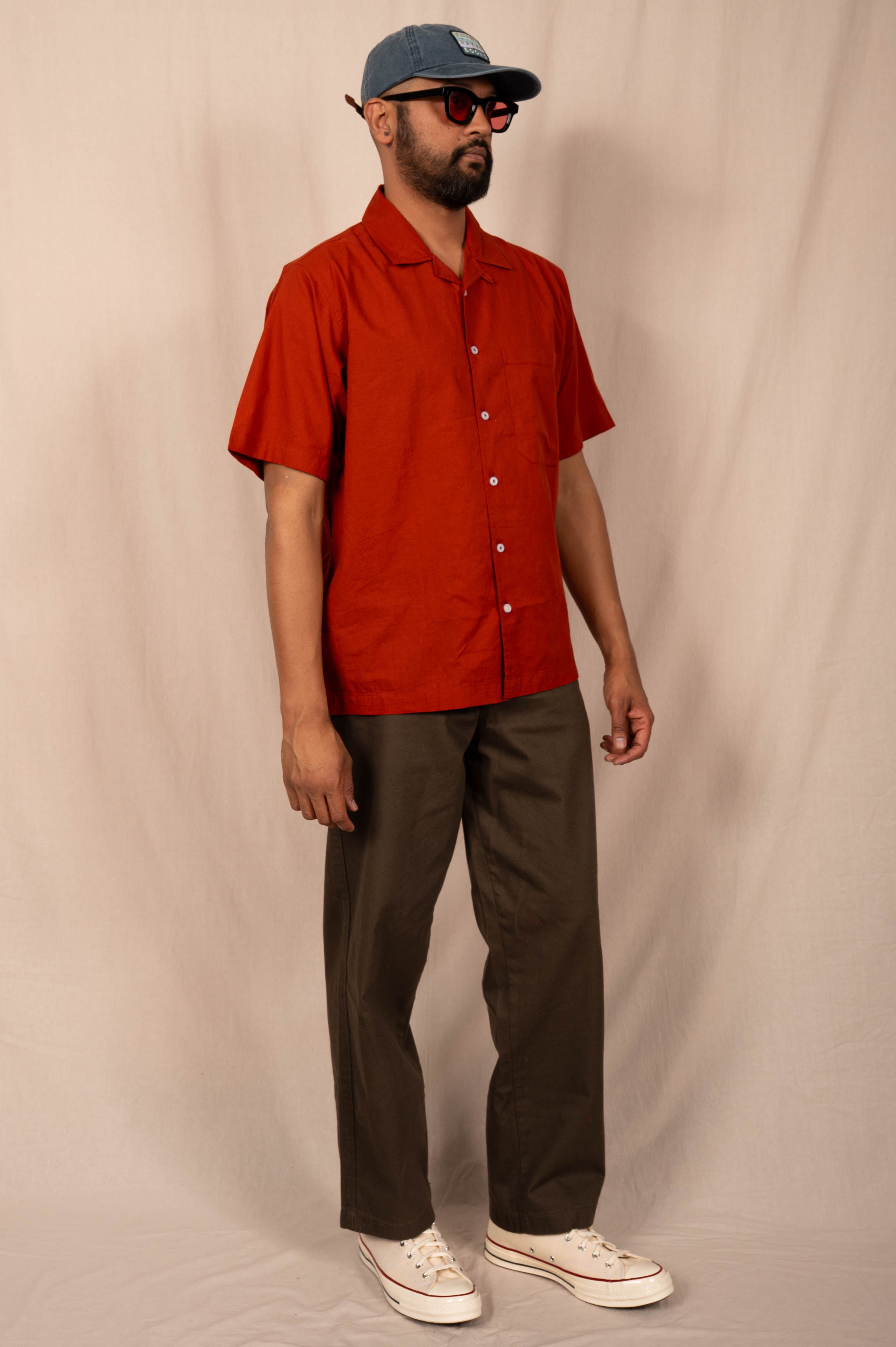 'The Don' Camp Shirt in Rust