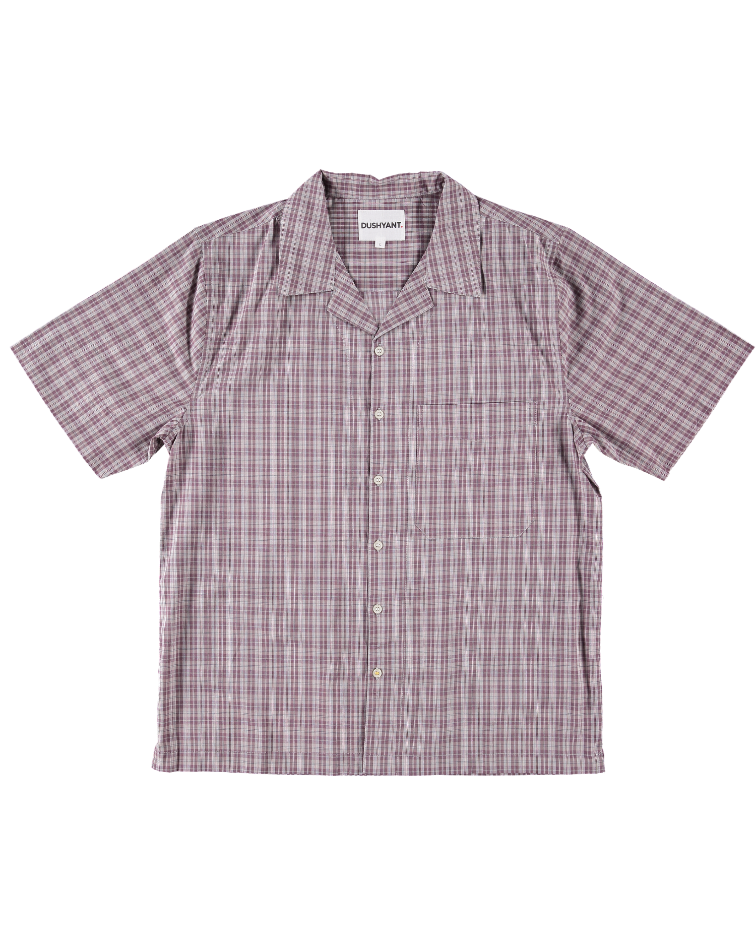 'The Nero' Camp Shirt in Purple Checks