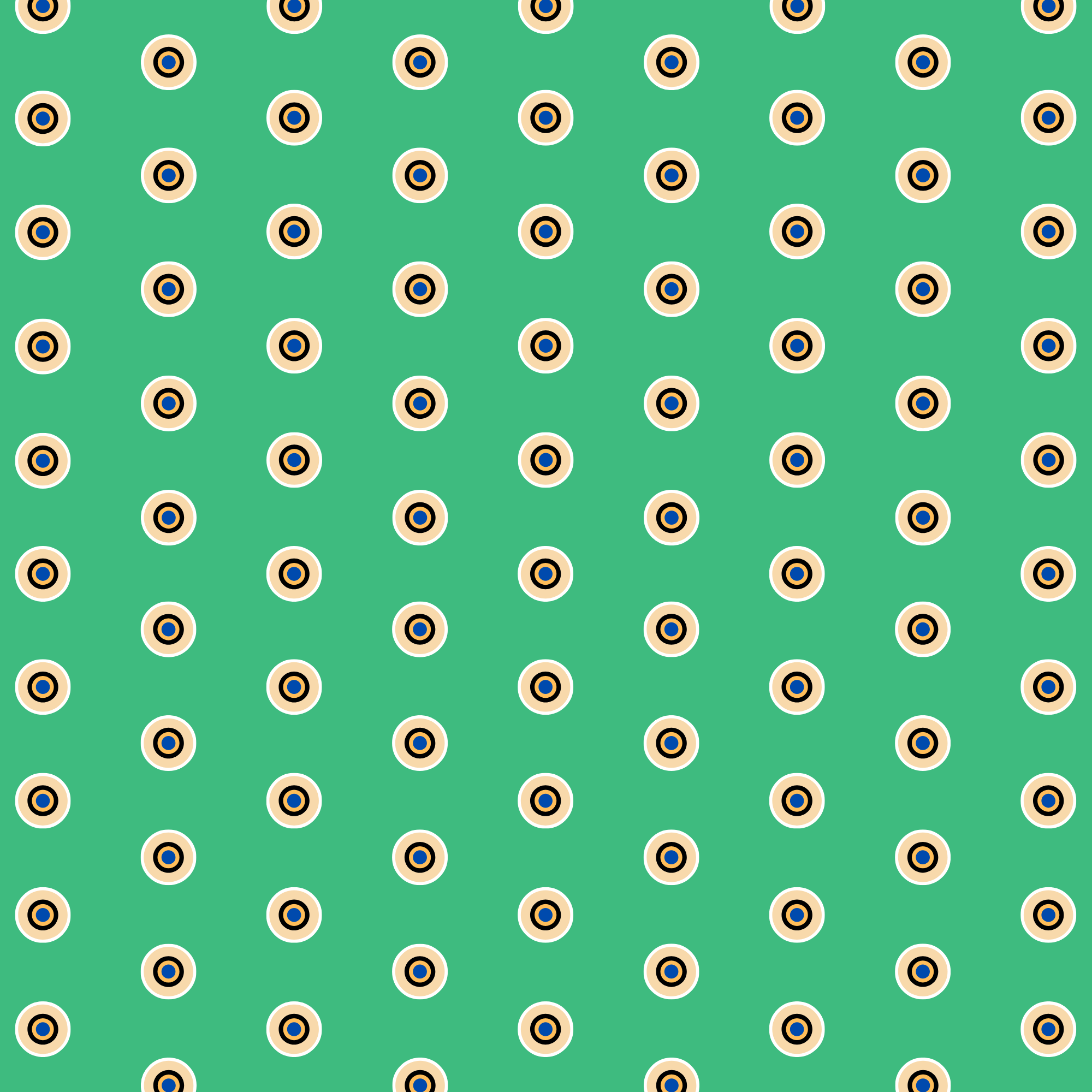 Raaga Napkins - Green Target Print - Hand Printed - Set of 4
