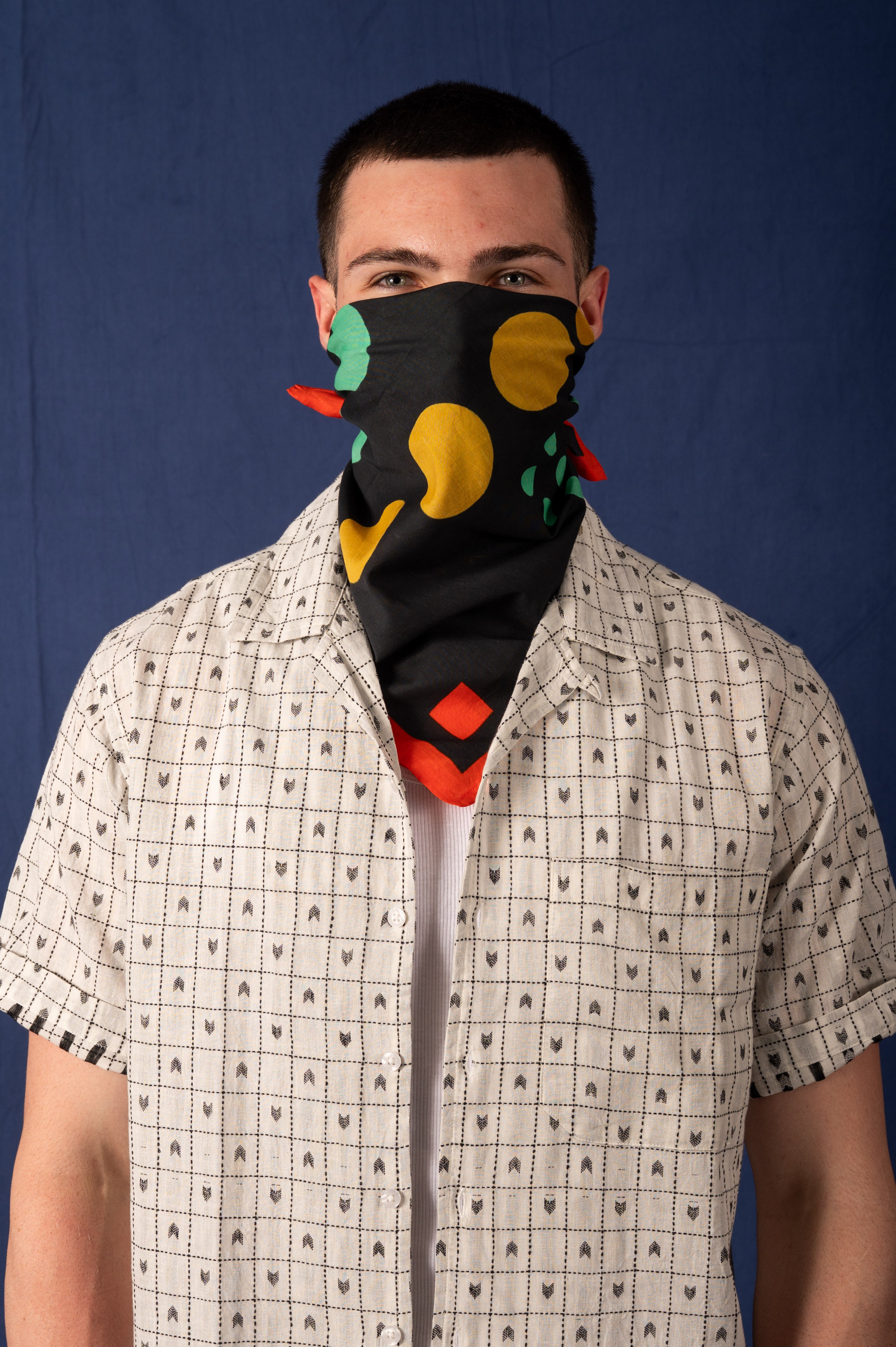 Archie Bandana No. 4 - Large Contrasting Dots Art Print