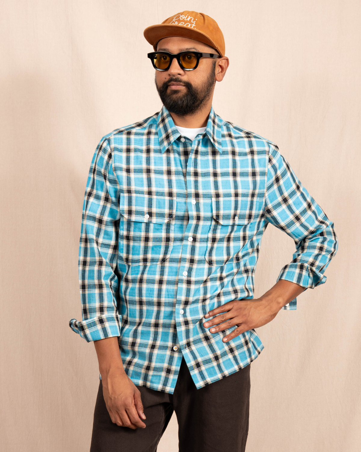 The 'Jesse' Over Shirt in Blue and Black Madras Checks