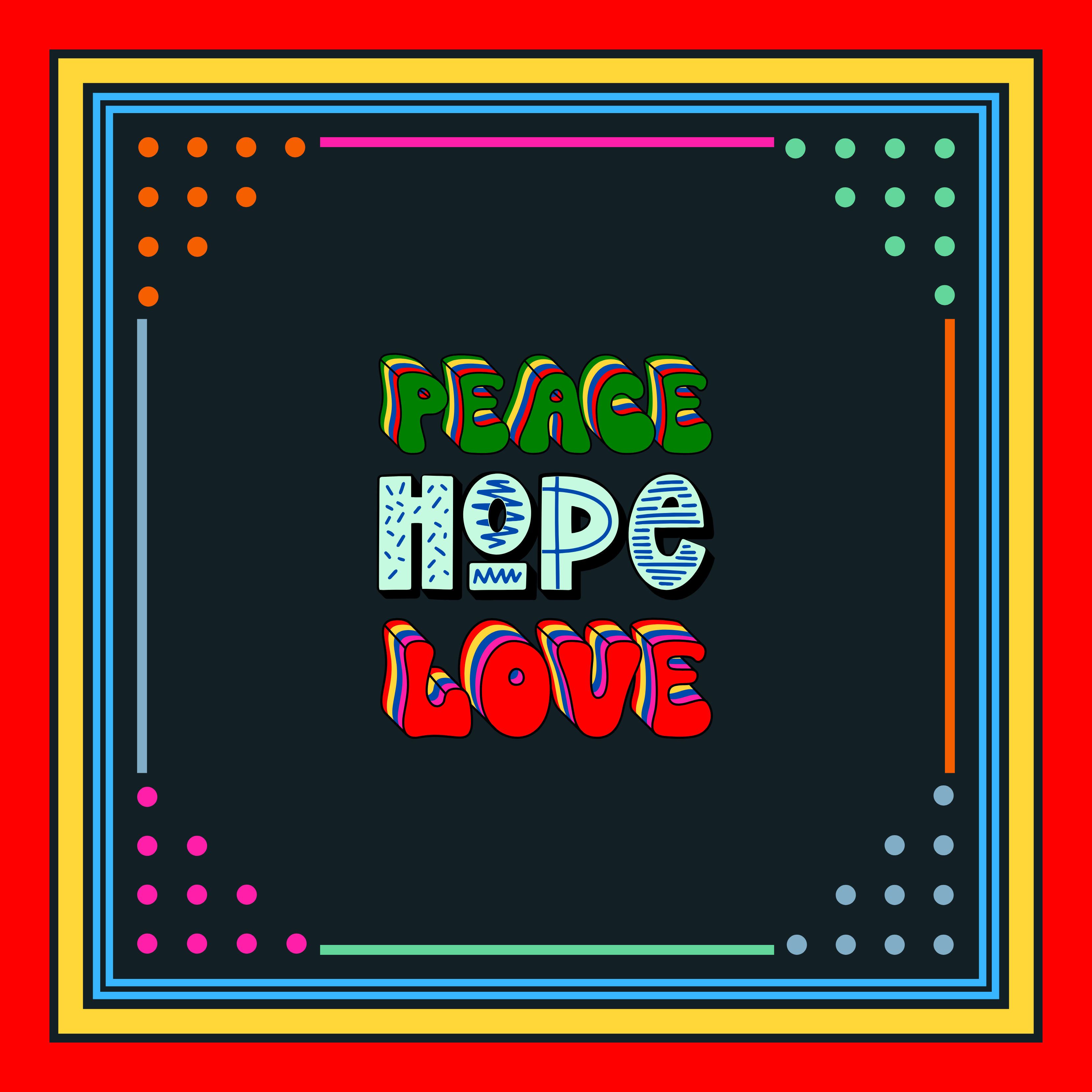 Archie Bandana No. 34 - Peace, Hope and Love