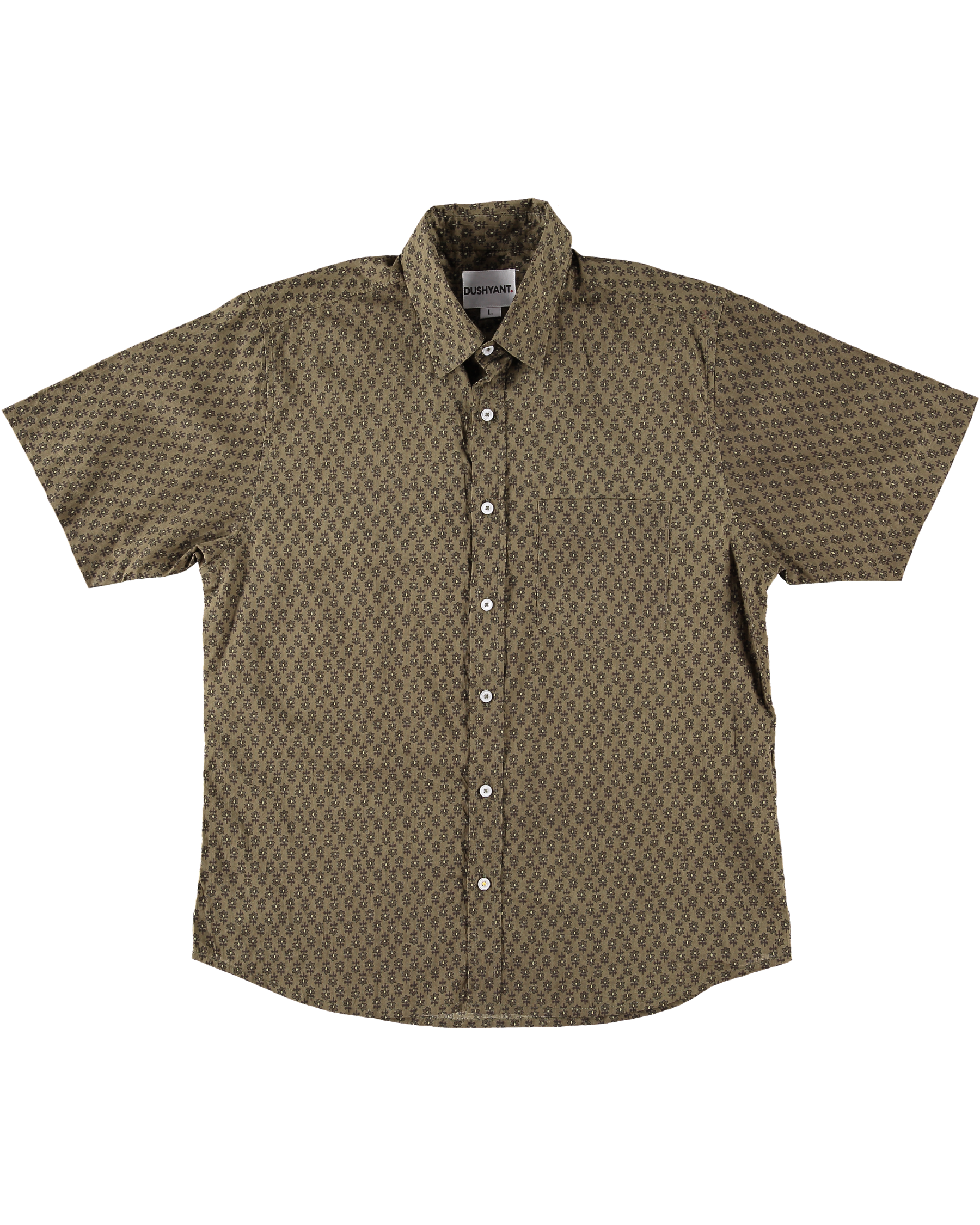 'The Folk' Shirt in Bronze Motif Print