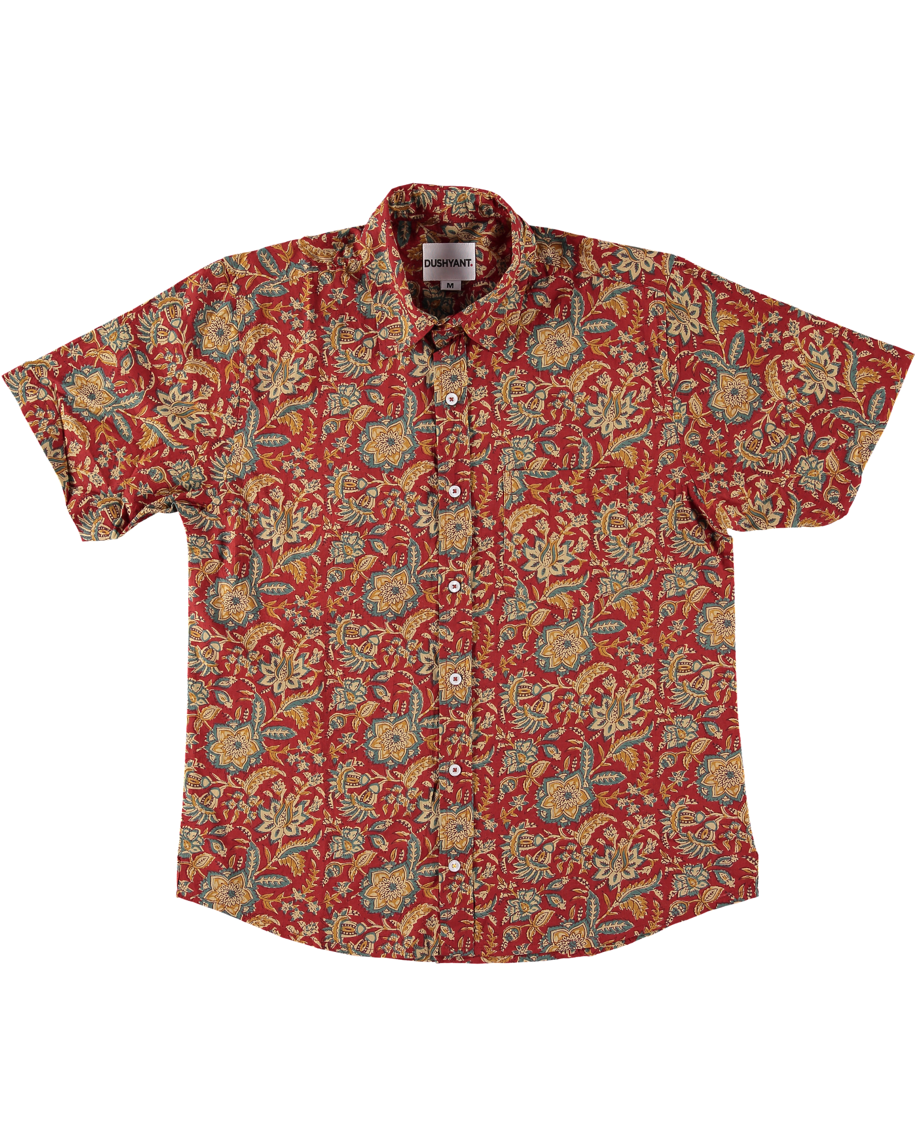 'The Folk' Shirt in Red and Blue Jaipur Floral Print
