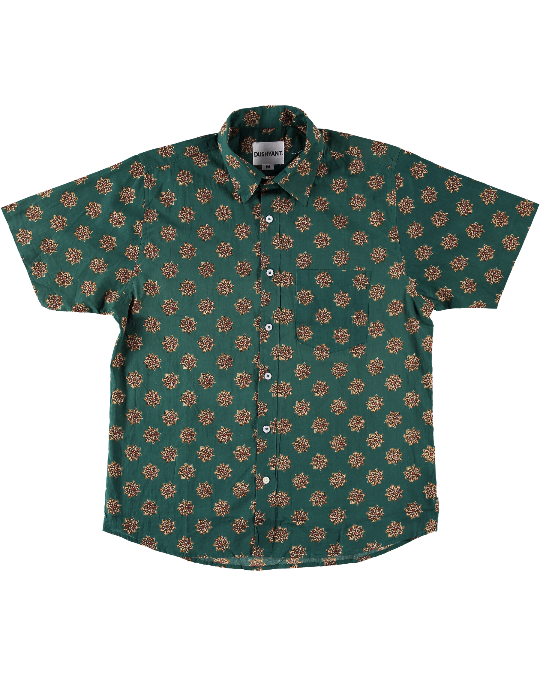 'The Folk' Shirt in Green Lotus Print