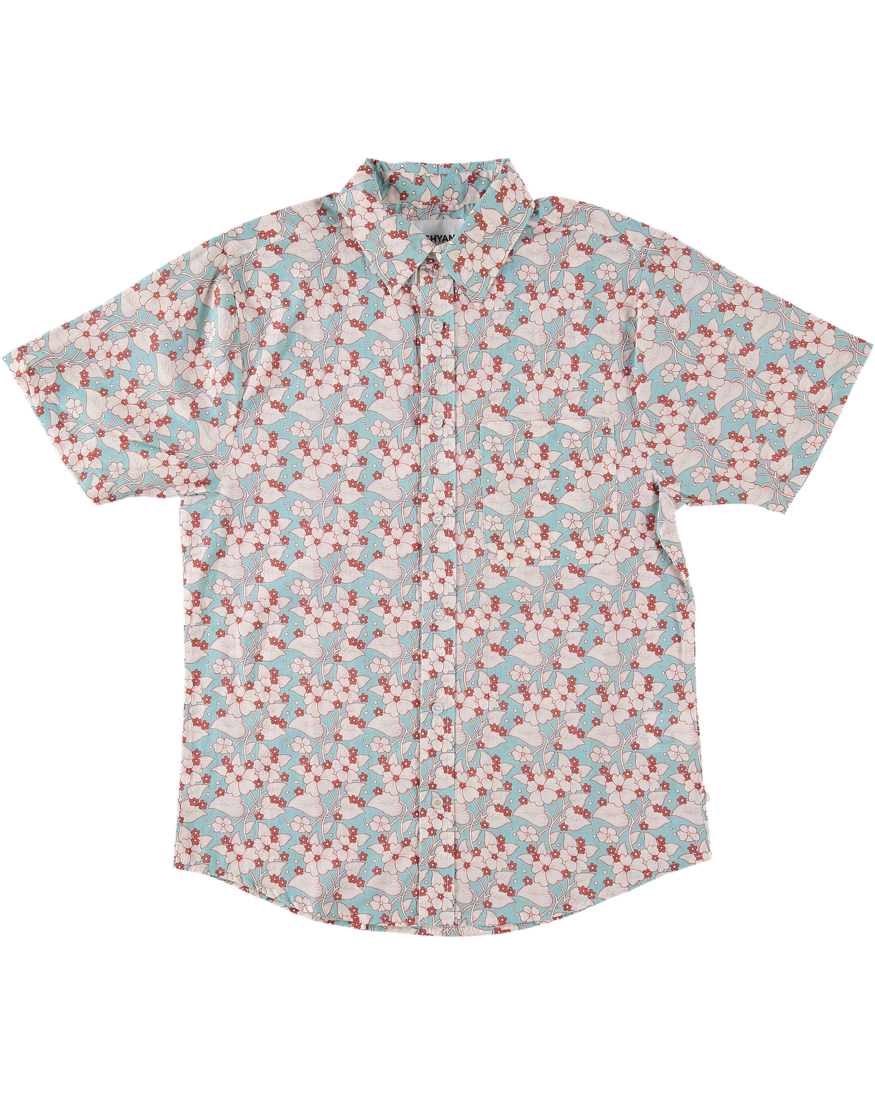 'The Folk' Shirt in Turquoise Floral Print