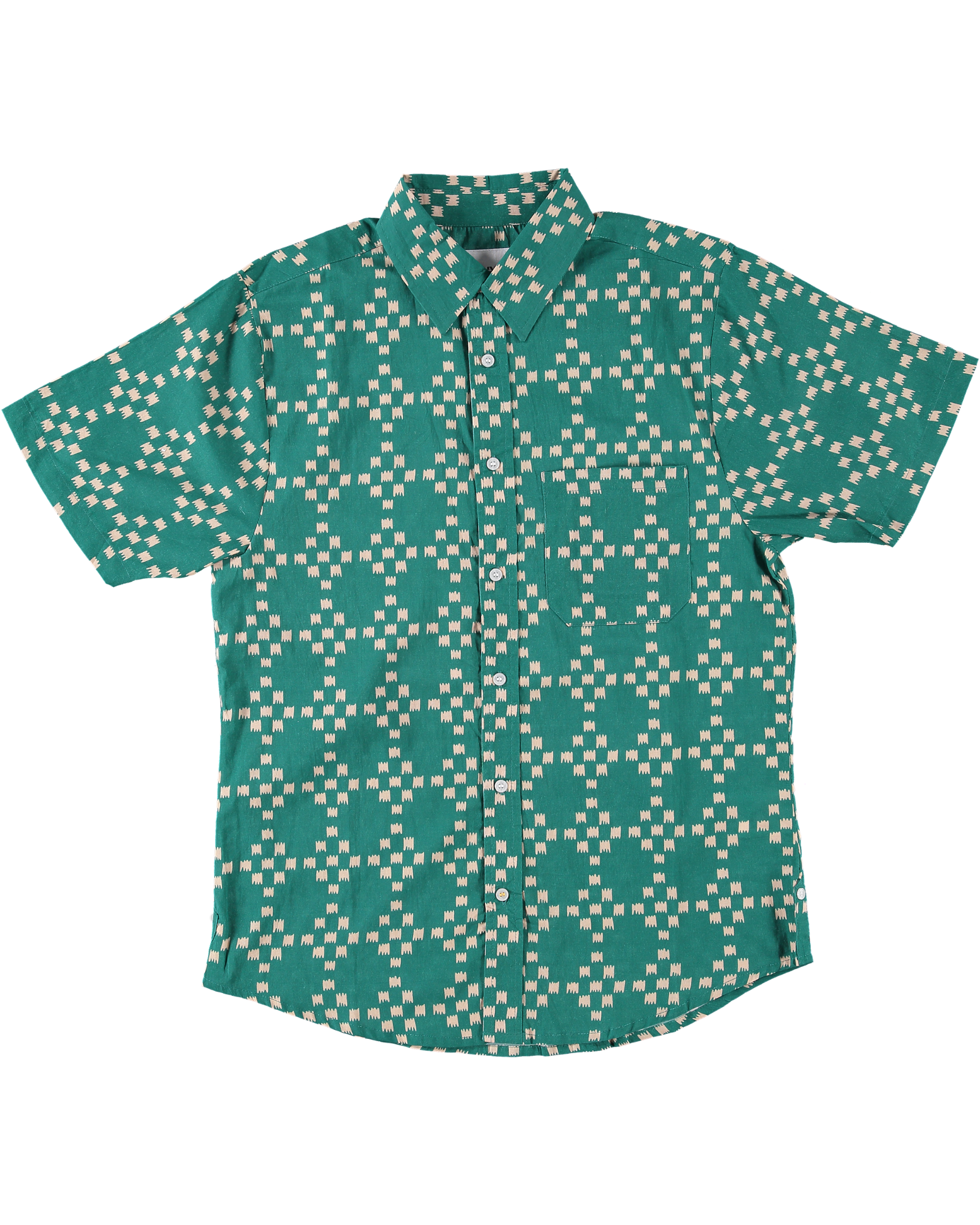 'The Folk' Shirt in Green Squares Print